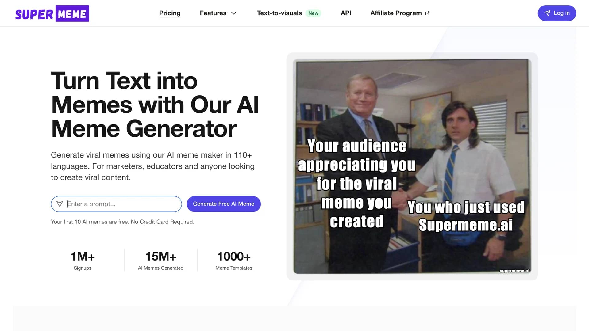 supermeme-ai homepage