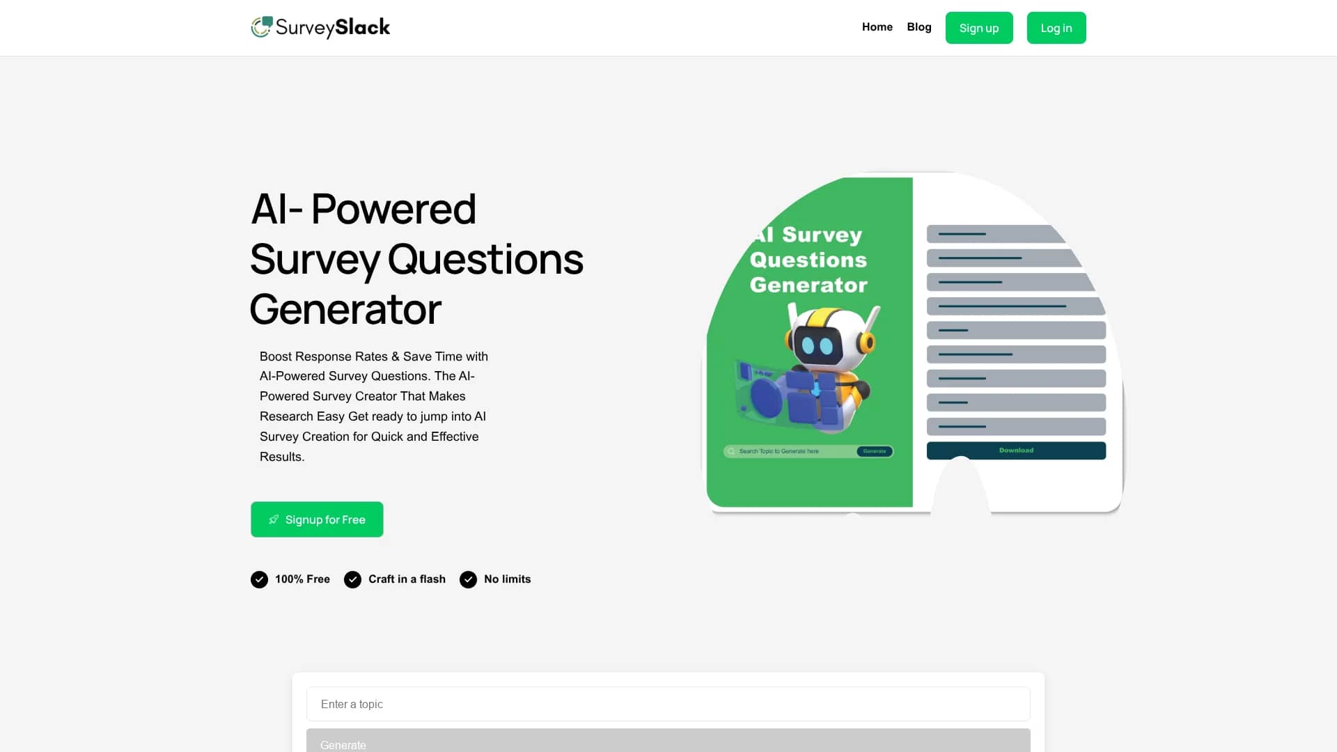 surveyslack homepage