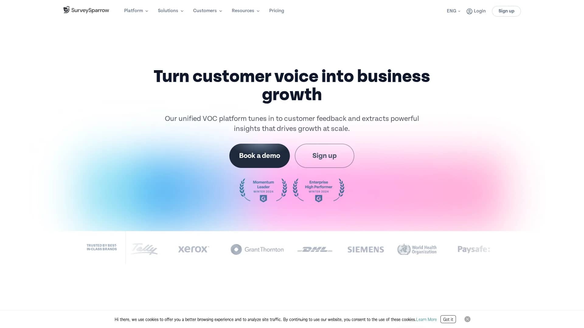 surveysparrow homepage