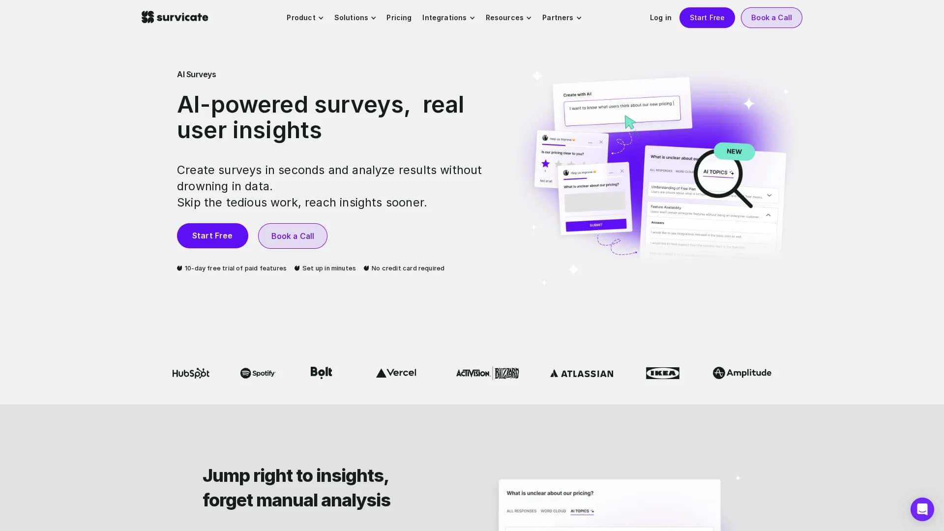 survicate homepage