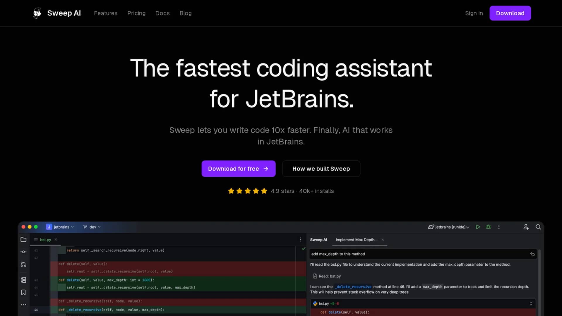sweep-ai homepage