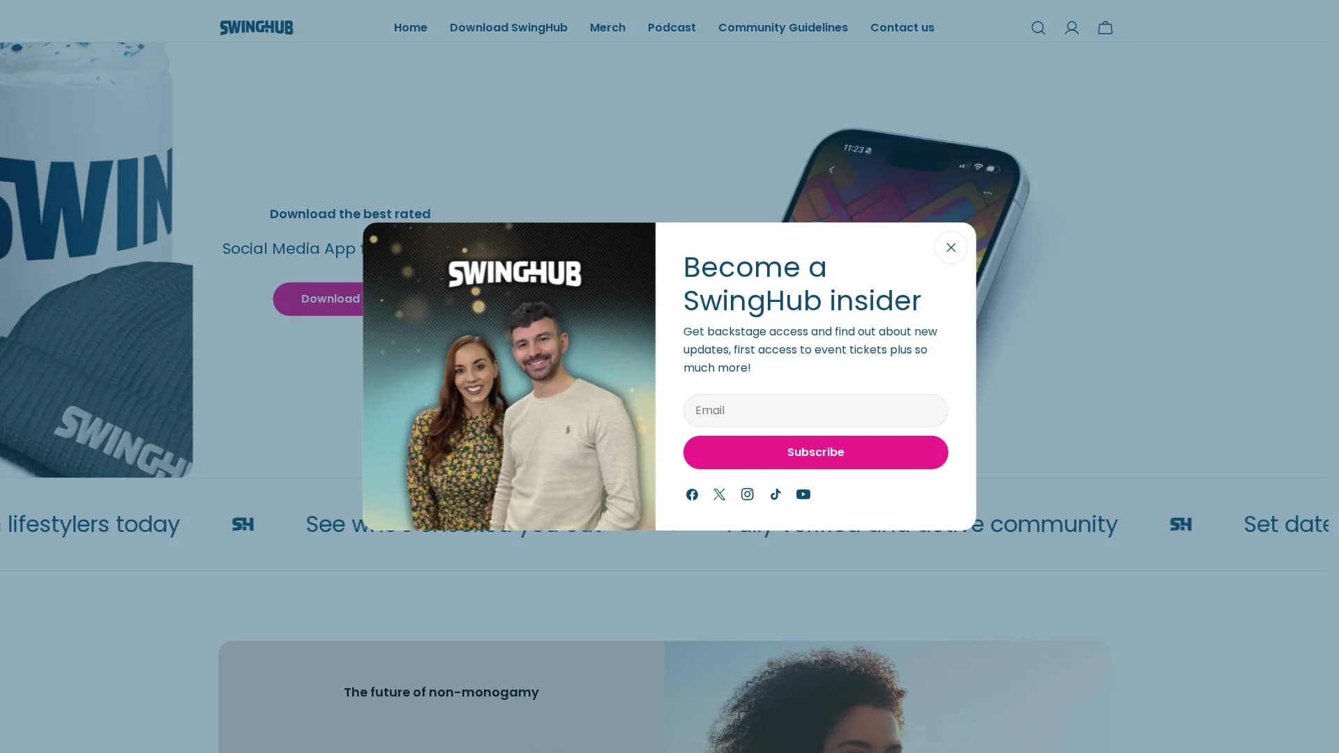 swinghub homepage