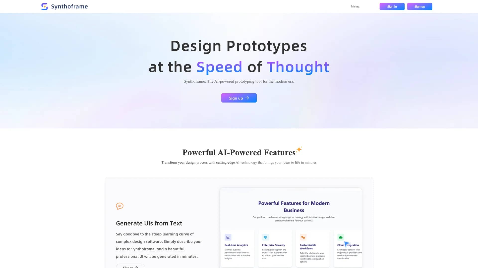 synthoframe homepage