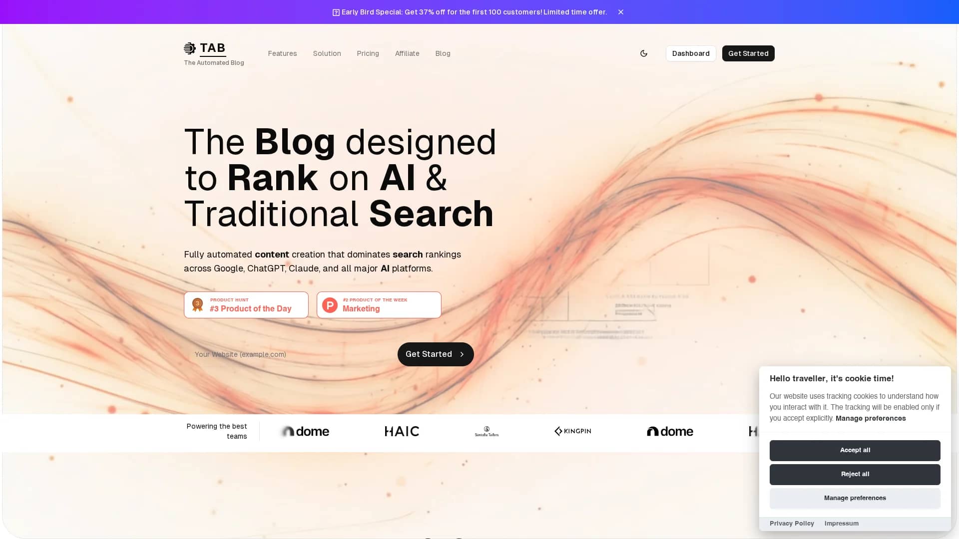 tab homepage