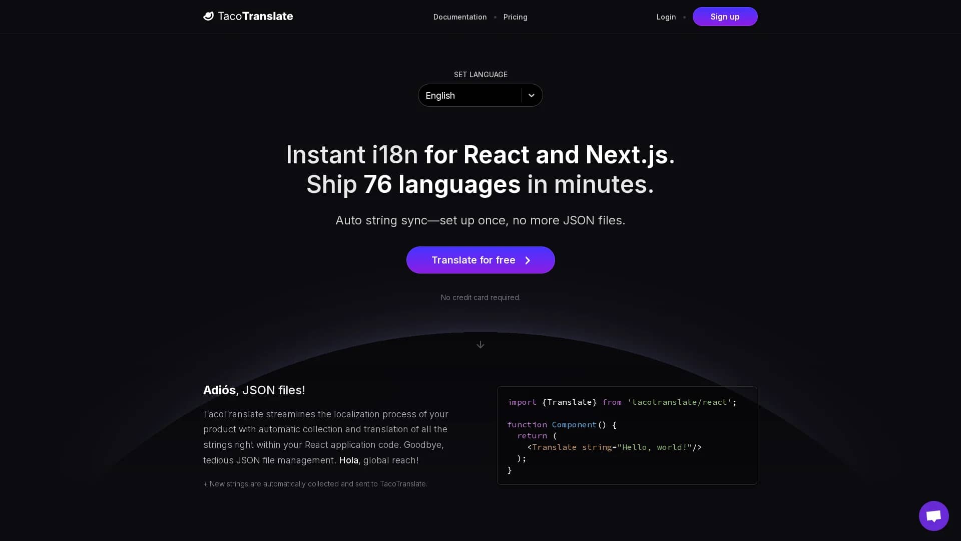tacotranslate homepage