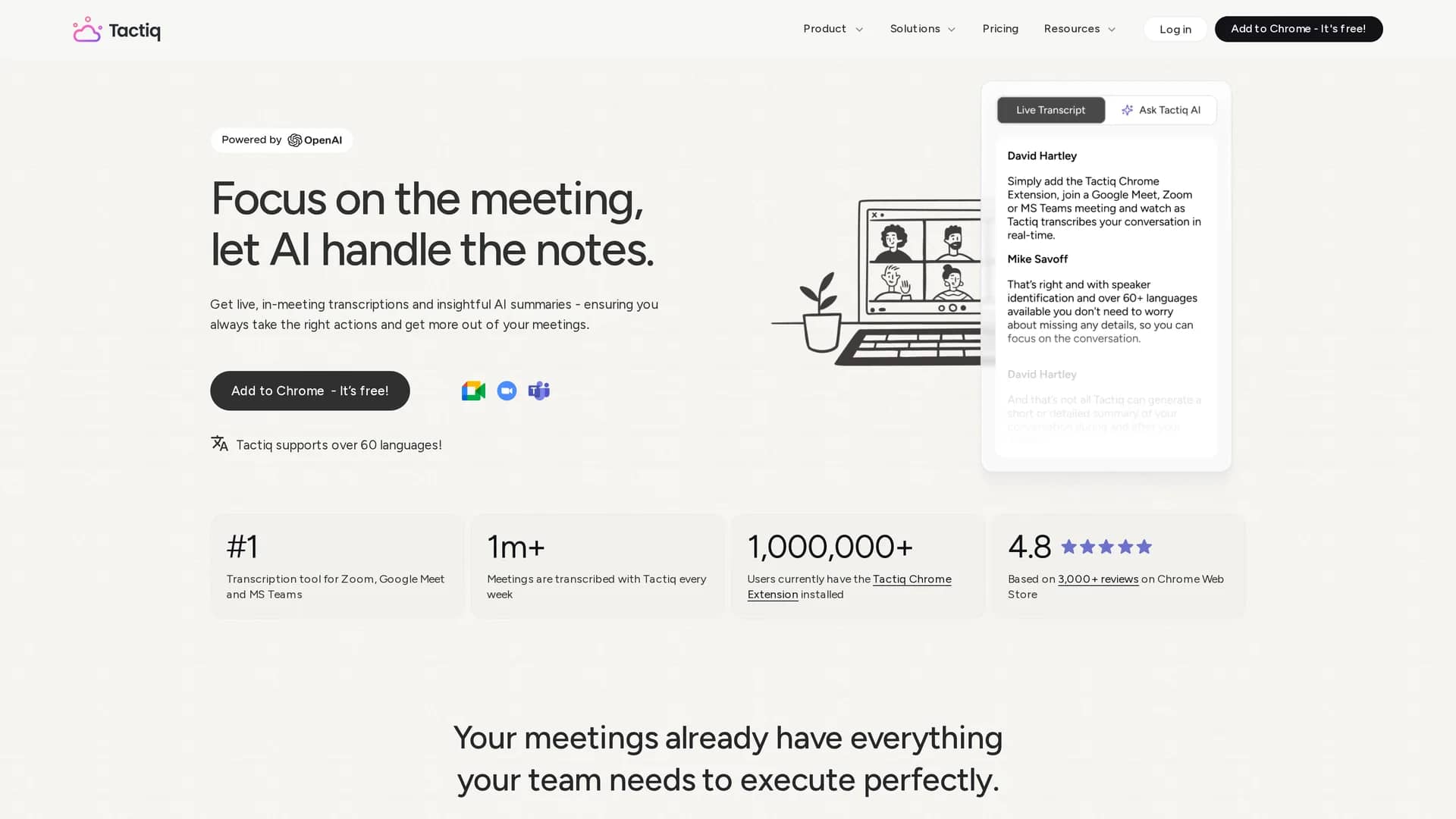 tactiq homepage
