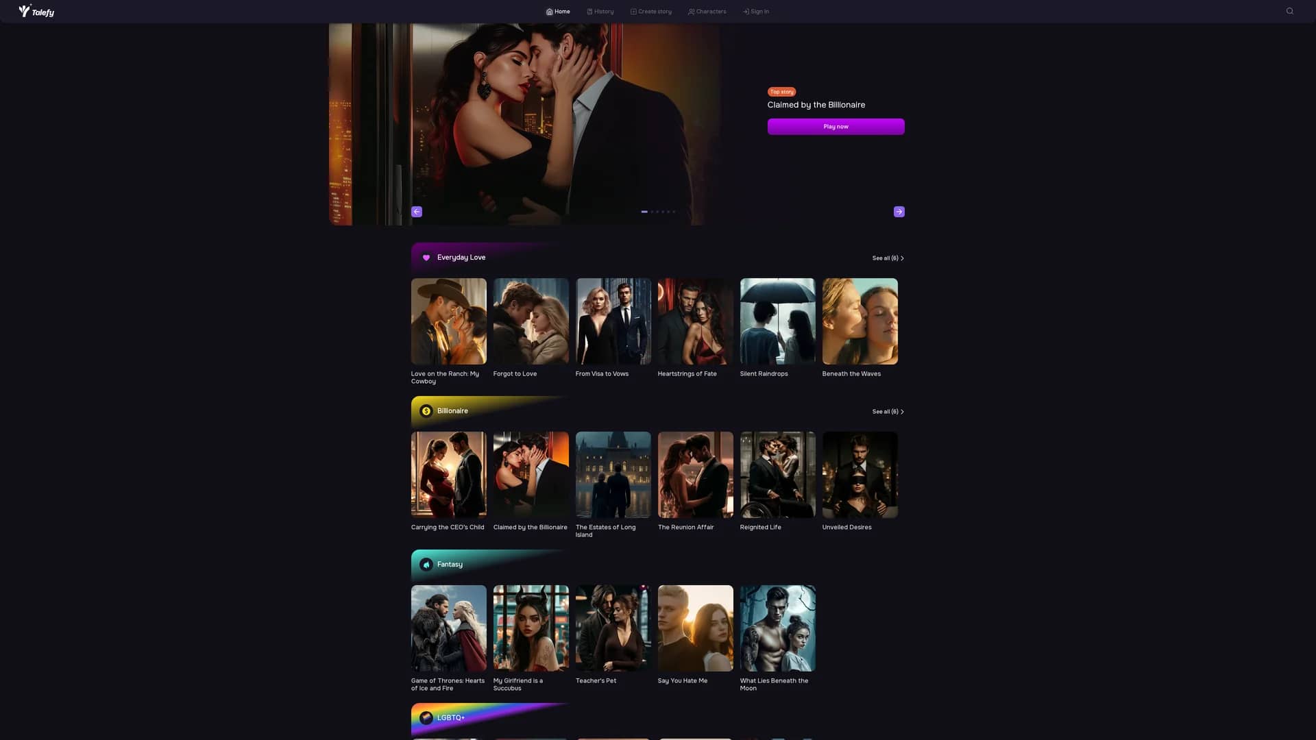 talefy homepage