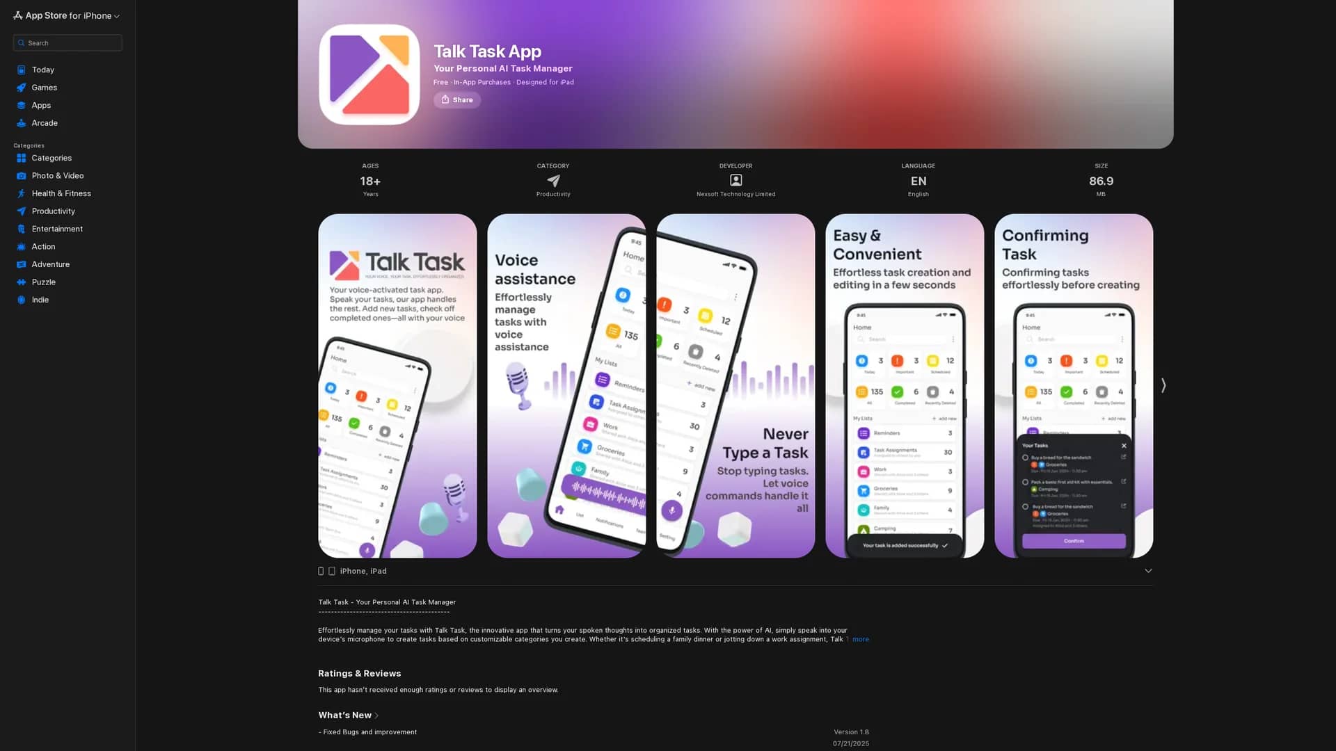 talk-task-app homepage