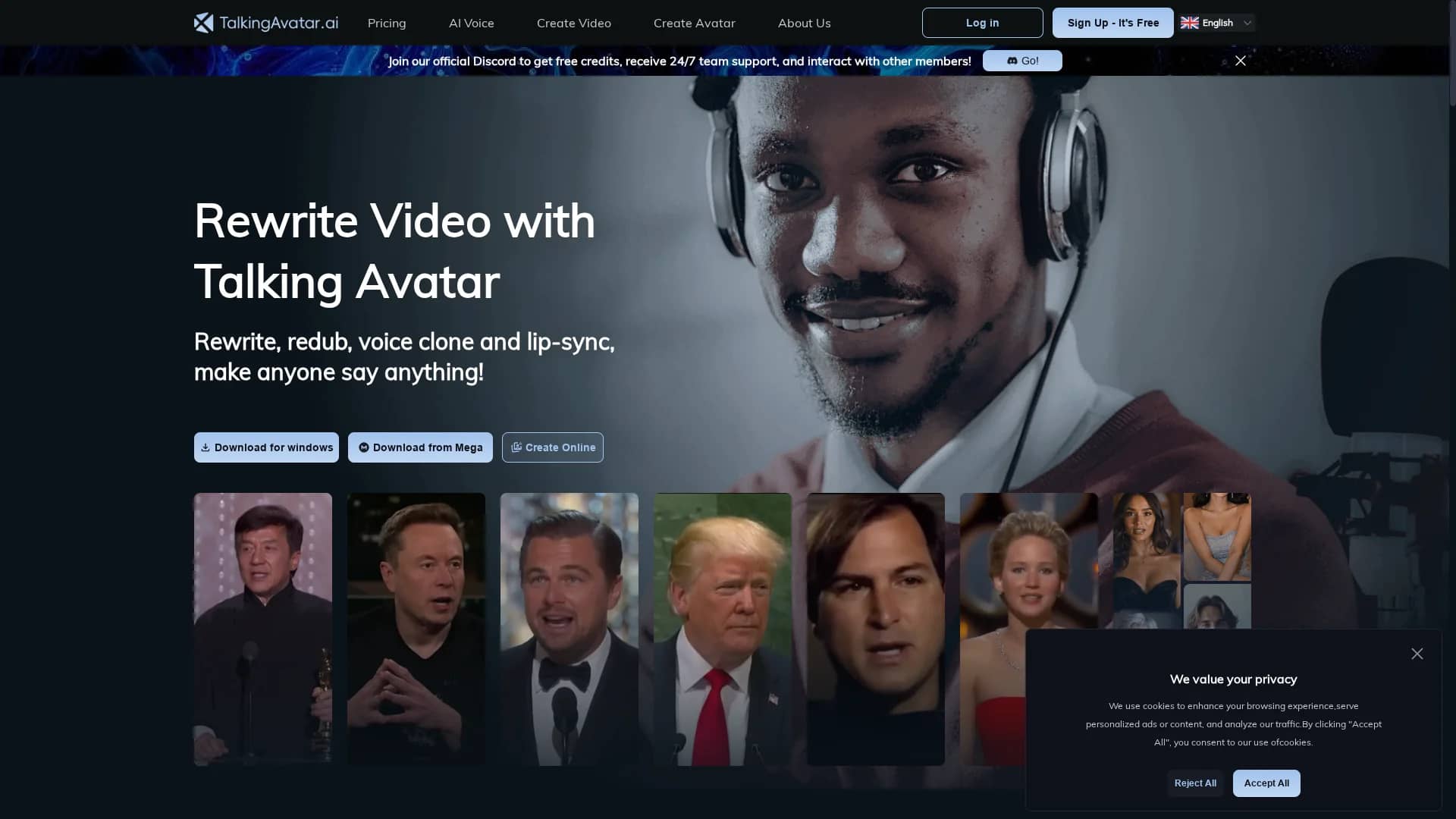 talking-avatar homepage