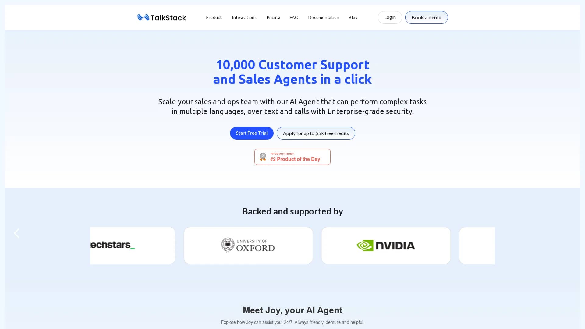 talkstack-ai homepage