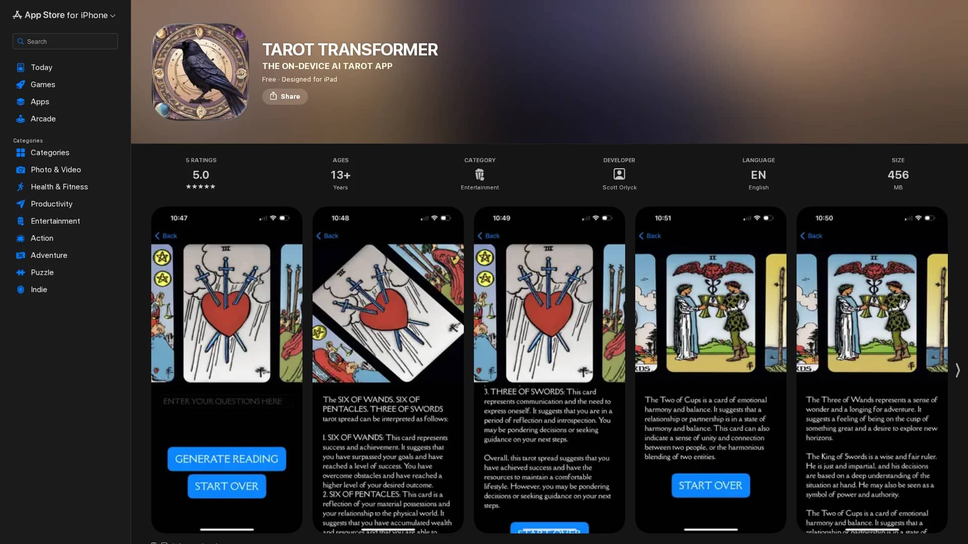 tarot-arcana homepage