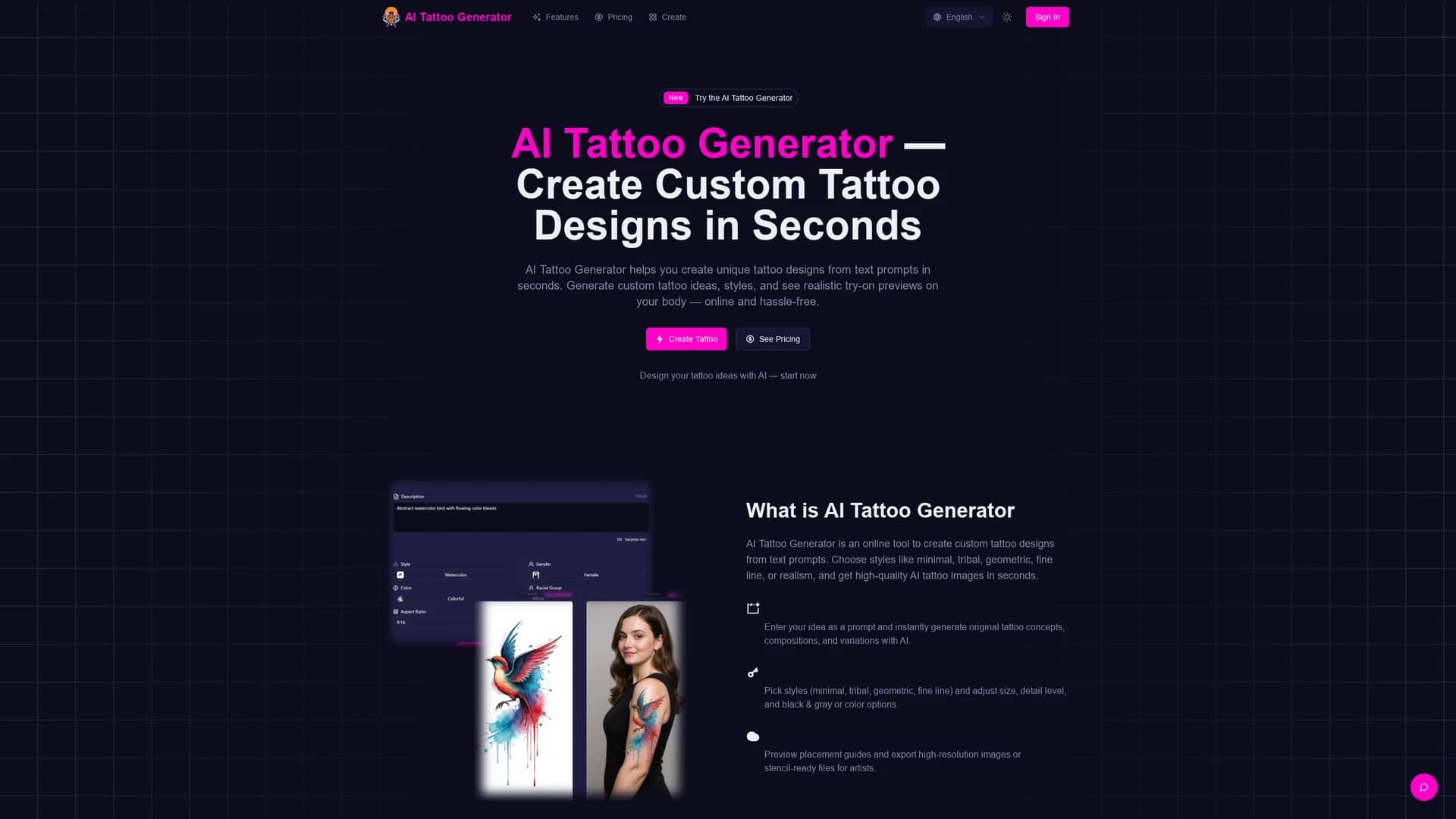 tattooai homepage
