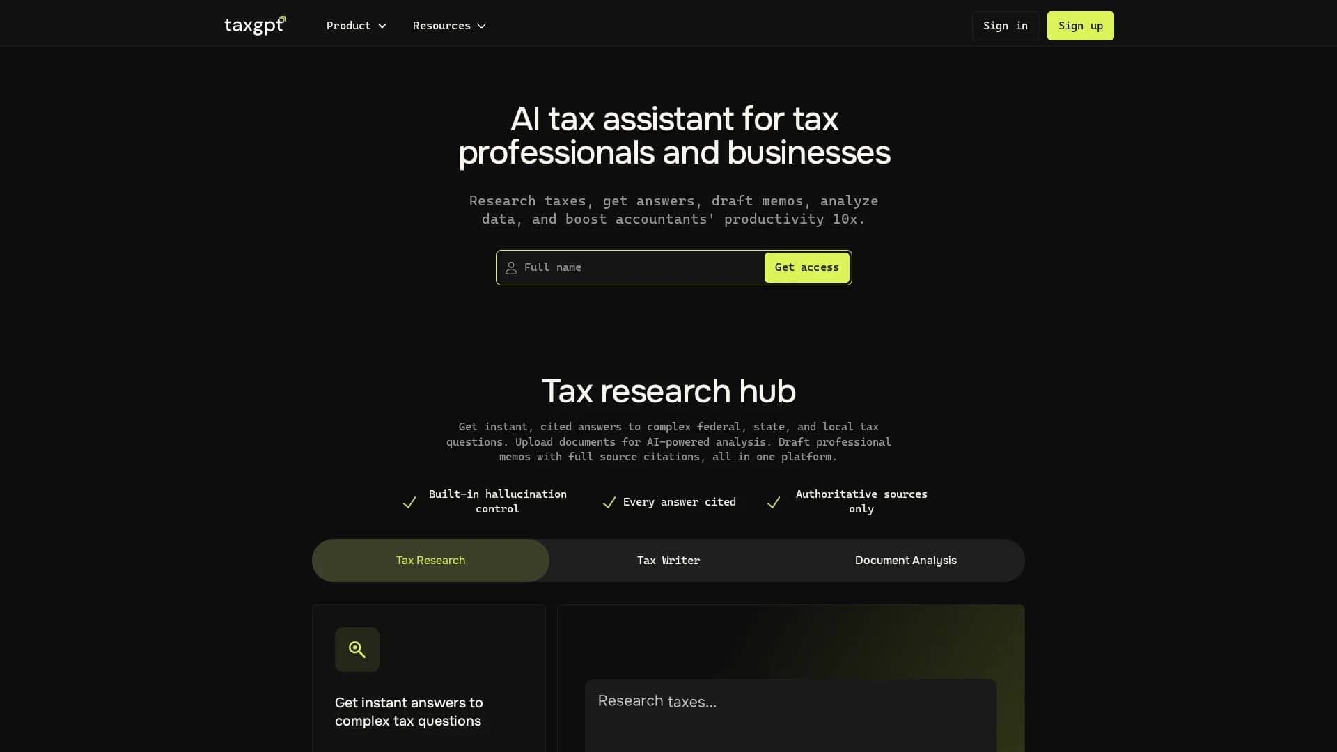 taxgpt homepage