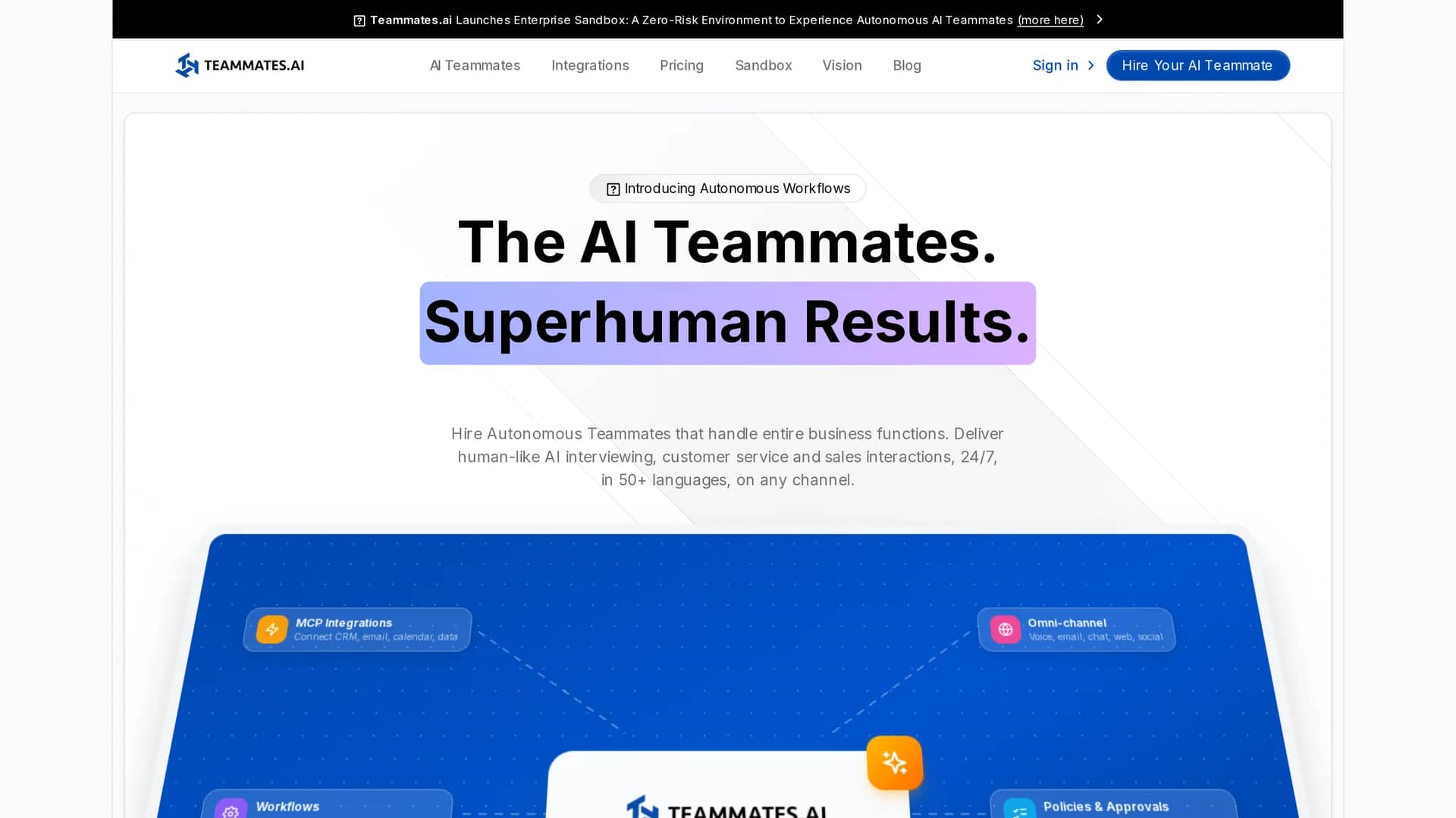 teammates-ai homepage