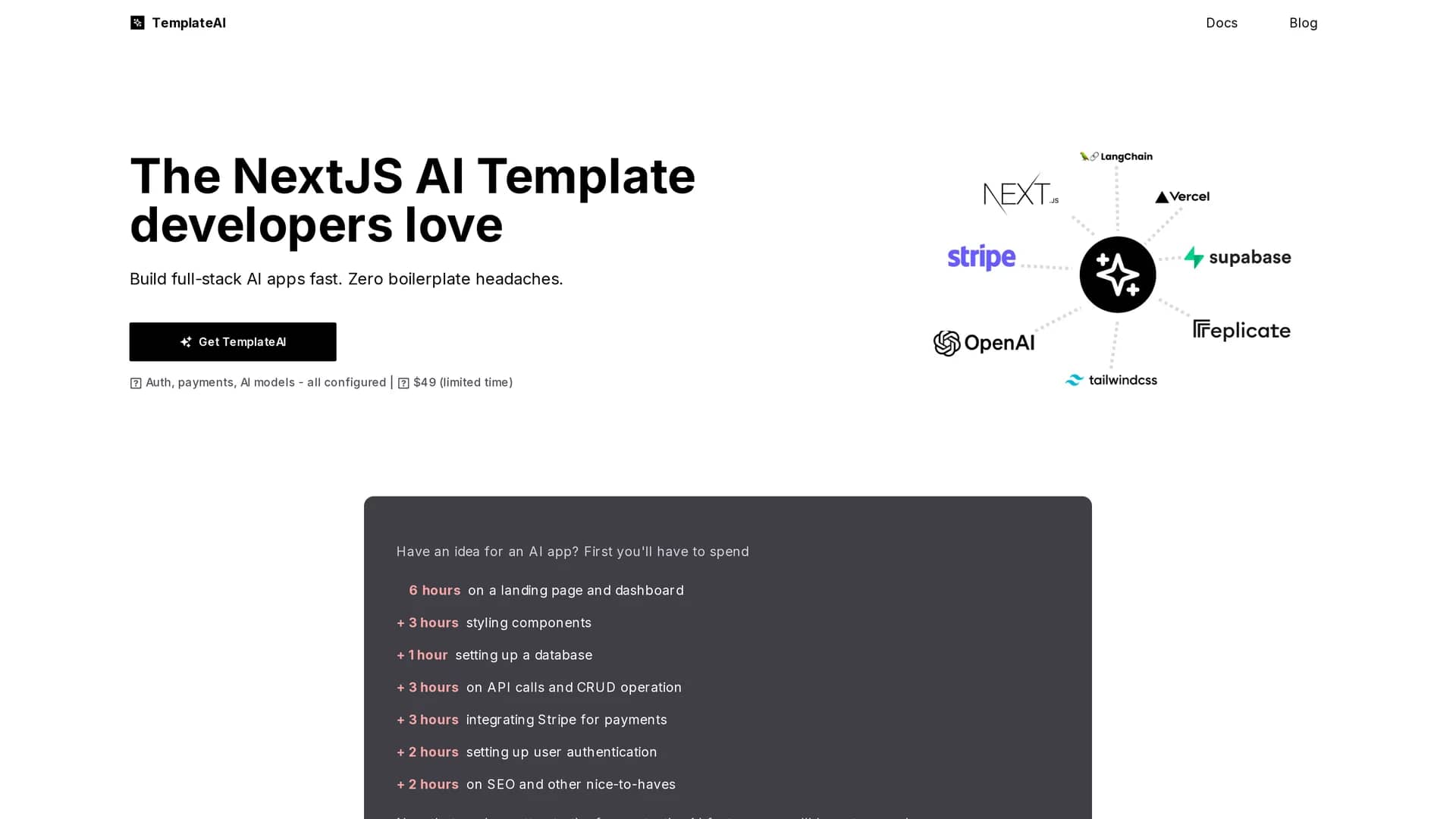 templateai homepage