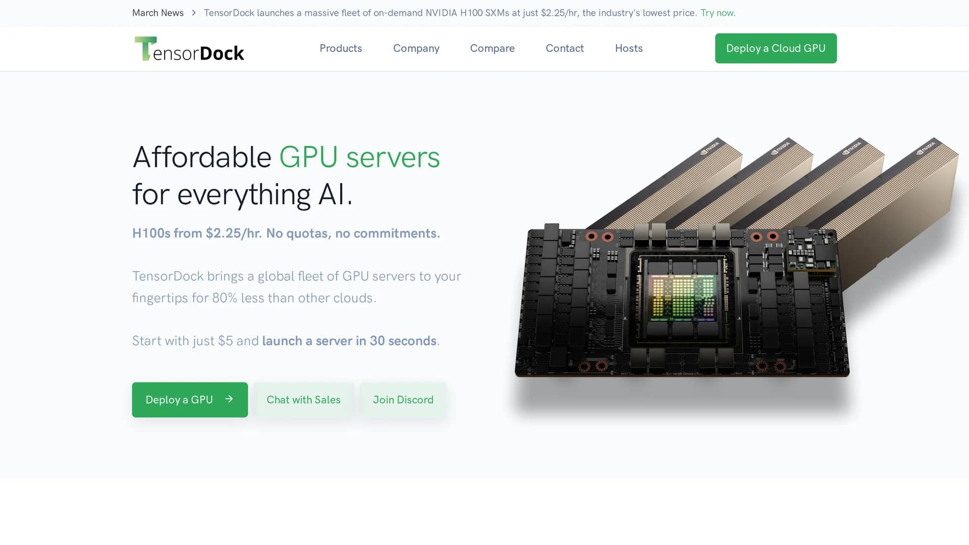 tensordock homepage