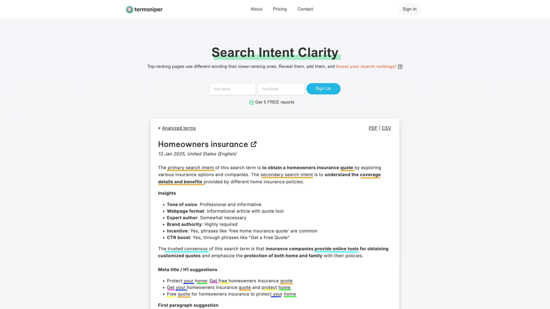 termsniper homepage