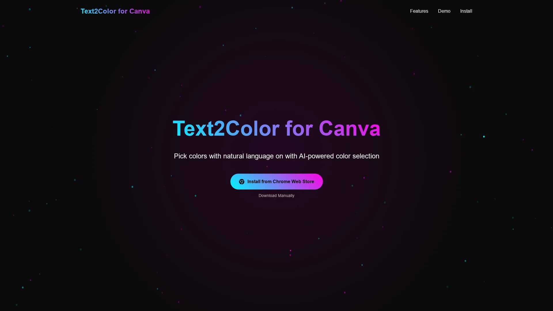 text2color-for-canva homepage