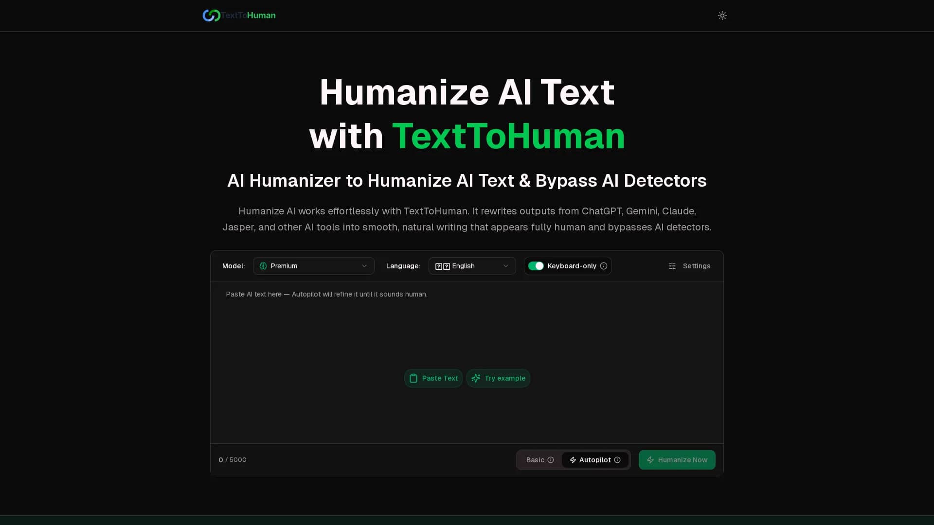 texttohuman homepage