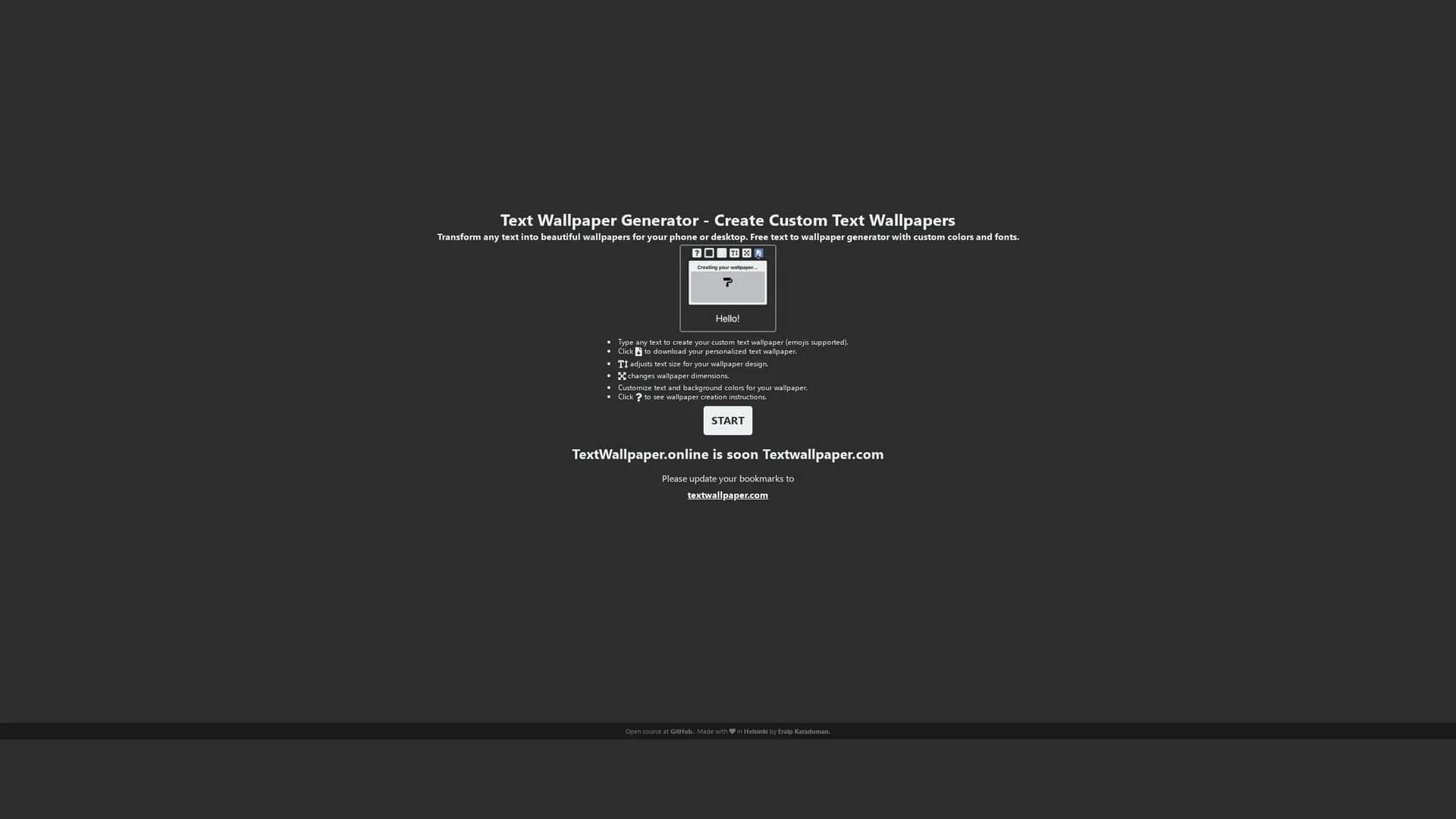 textwallpaper homepage