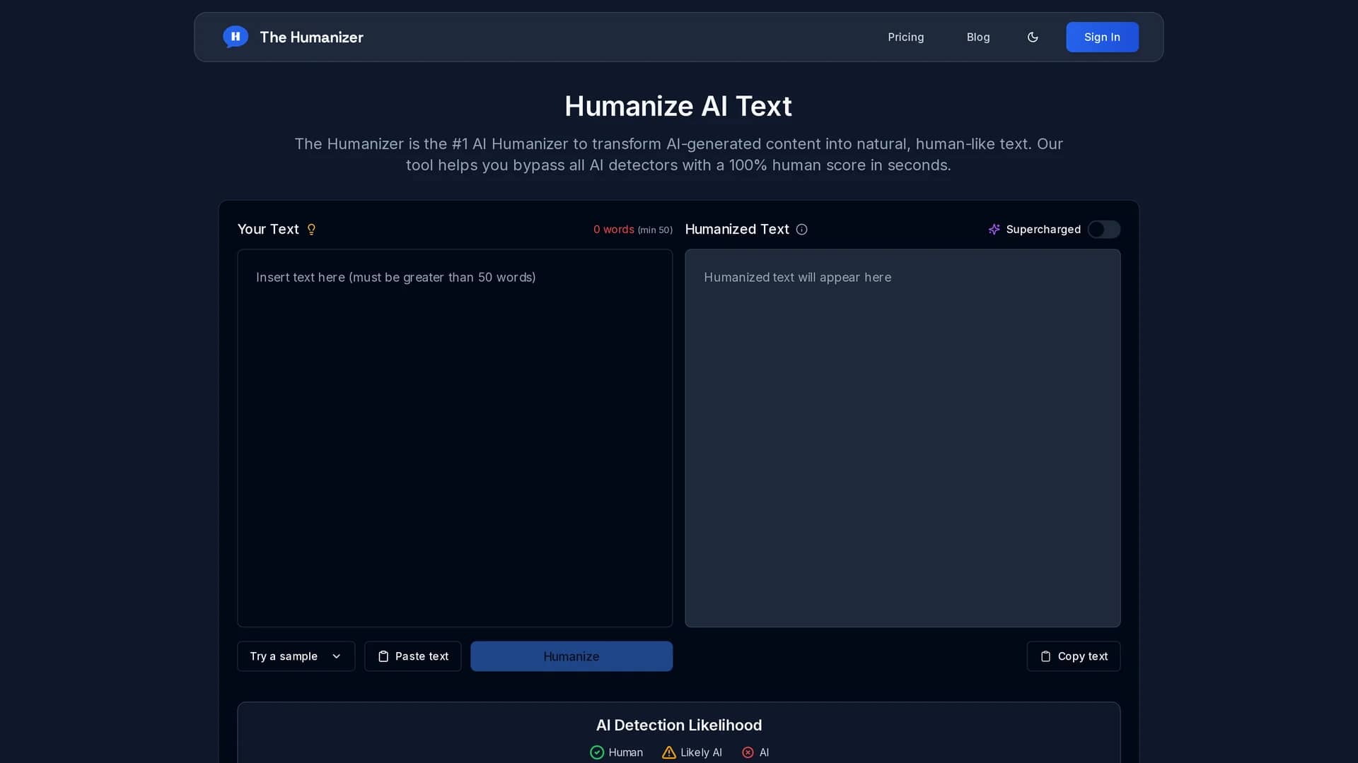 the-humanizer homepage