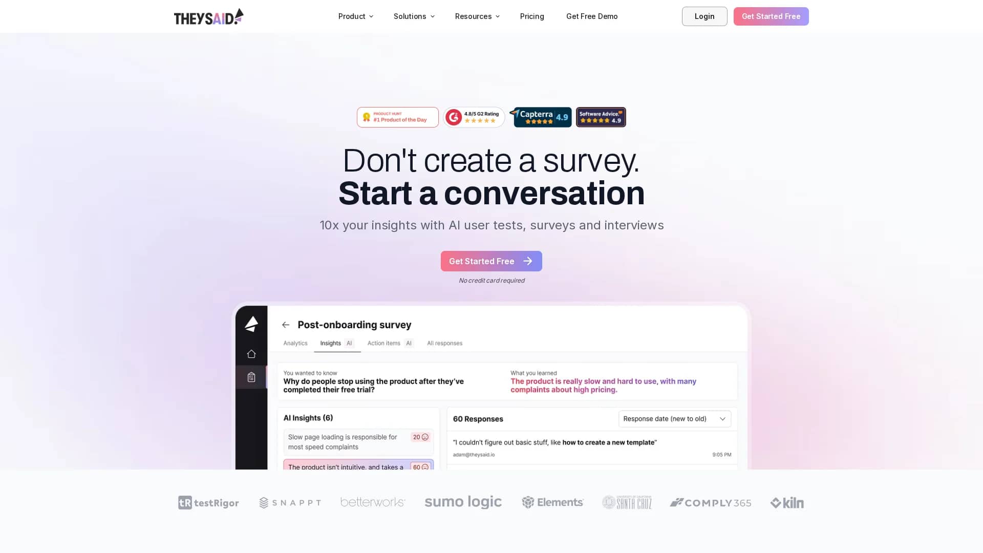 theysaid homepage