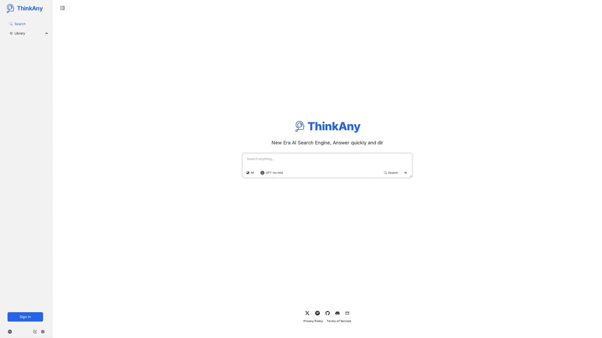 thinkany homepage