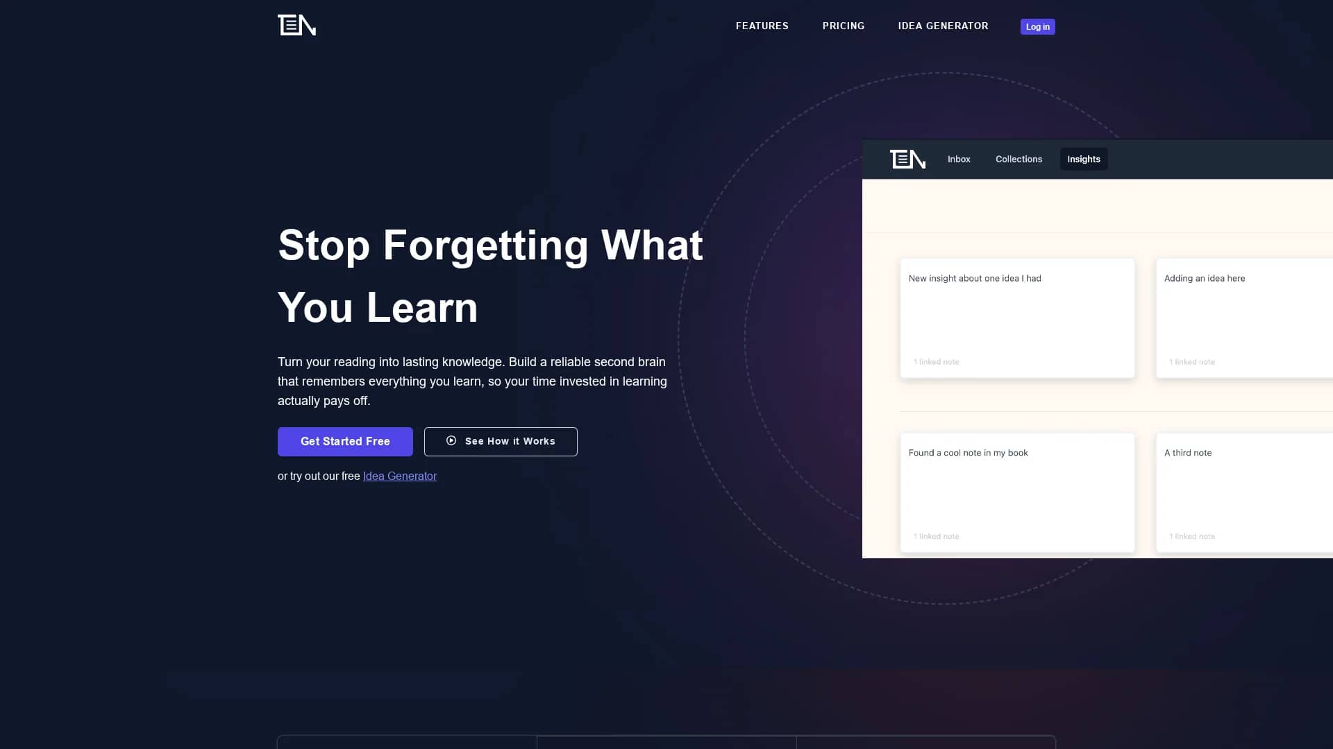 thinkernotes homepage