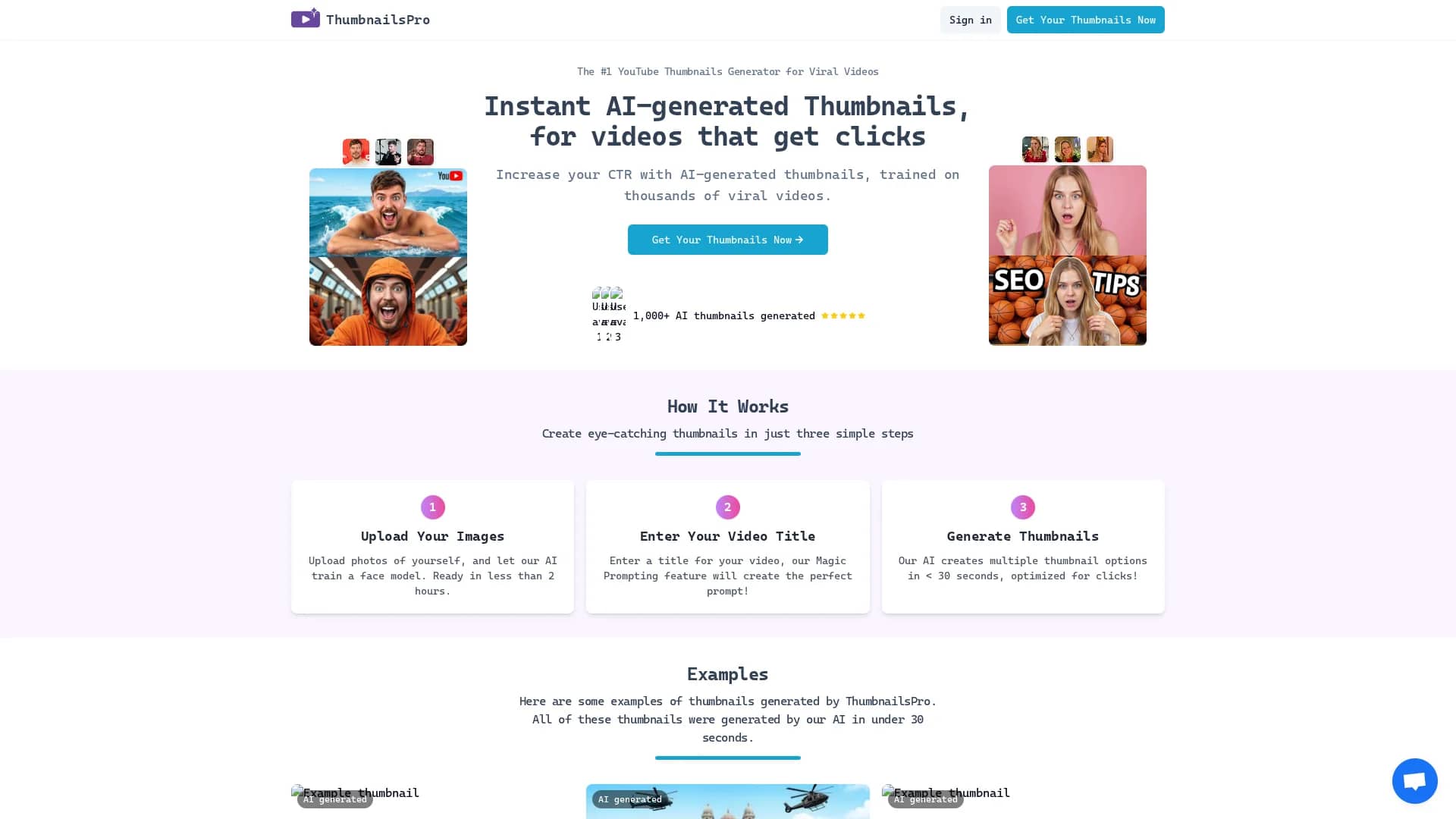 thumbnailspro homepage