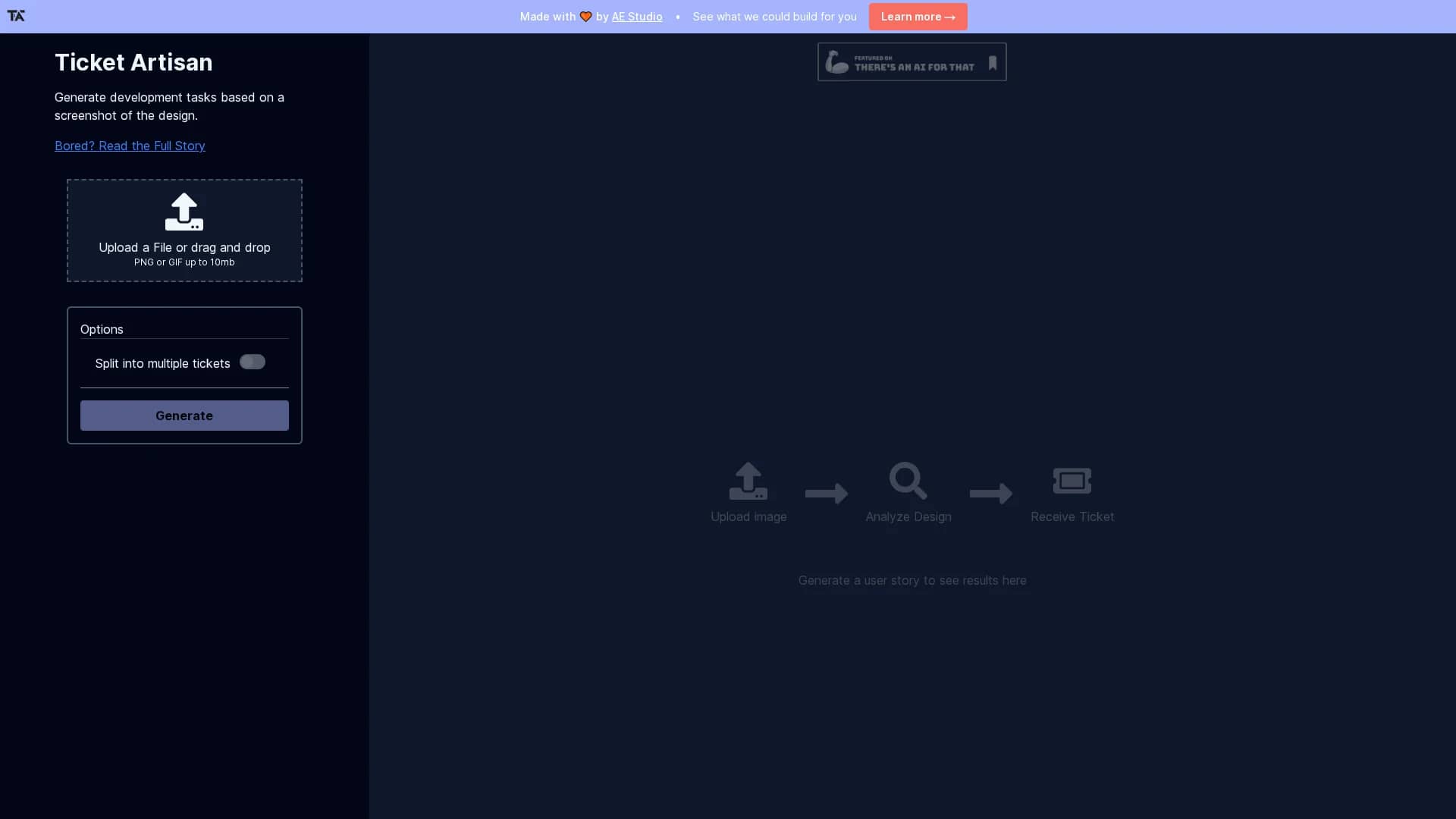 ticket-artisan homepage