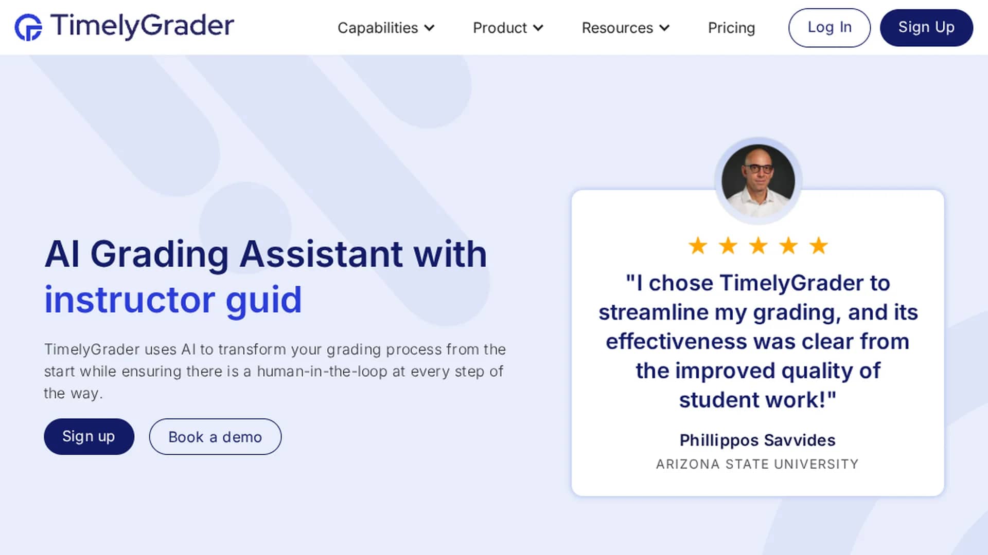 timelygrader homepage
