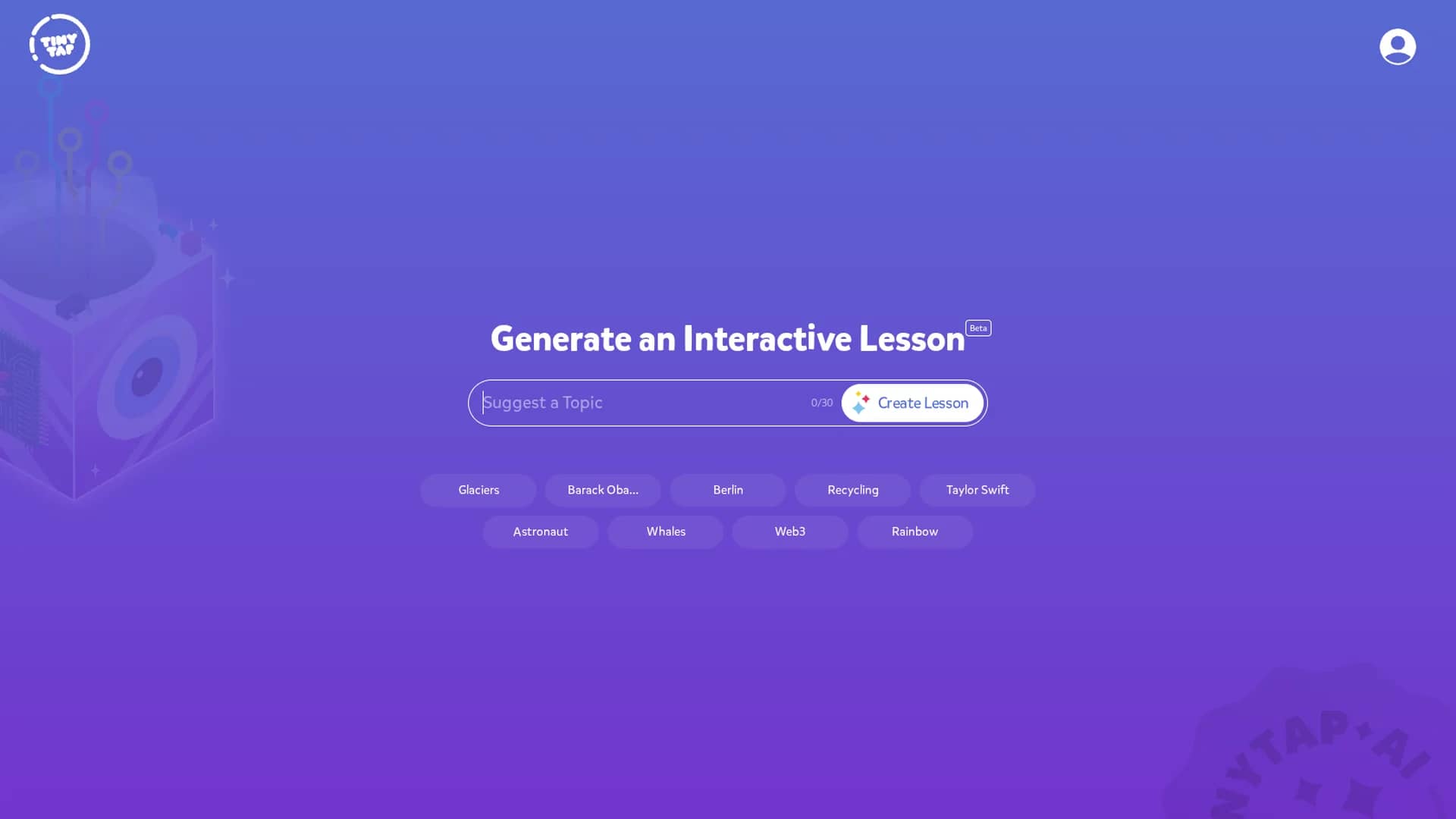 tinytap-ai homepage