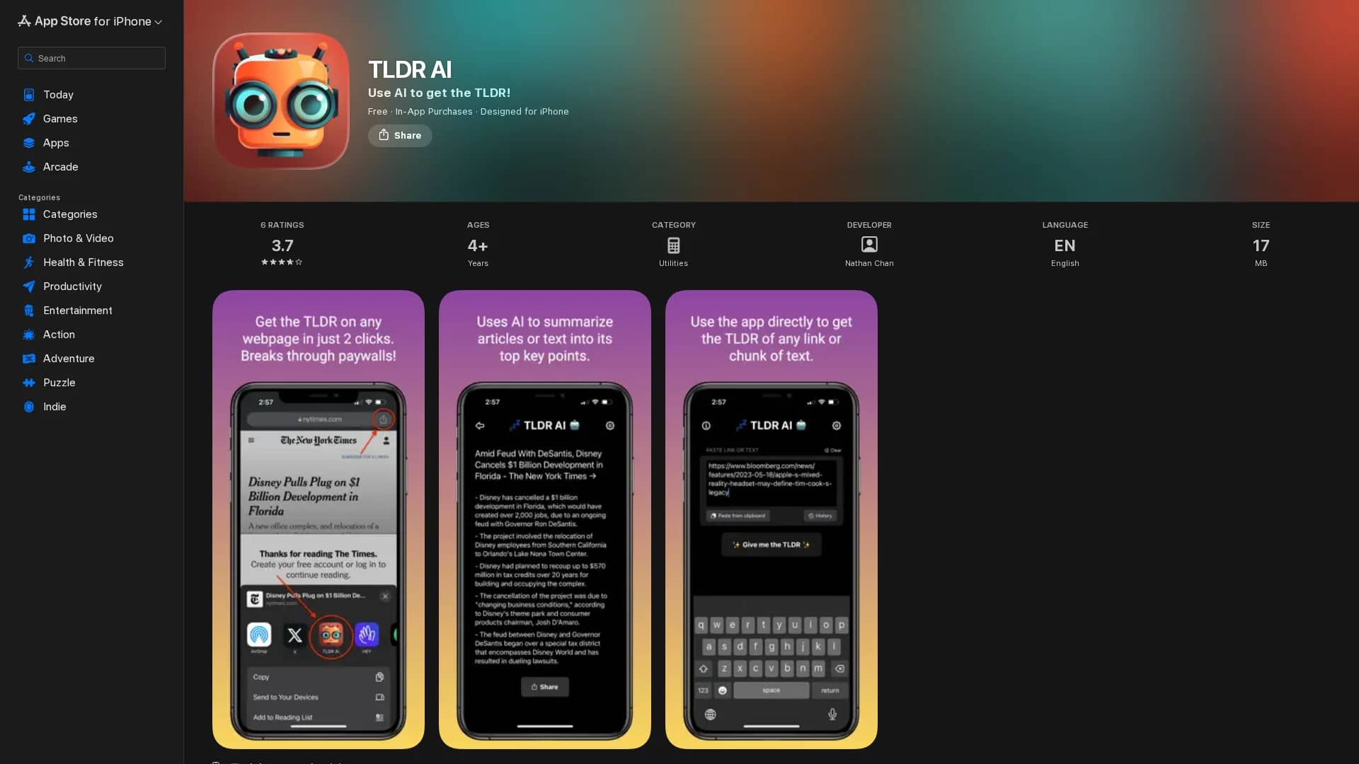 tldr-ai homepage