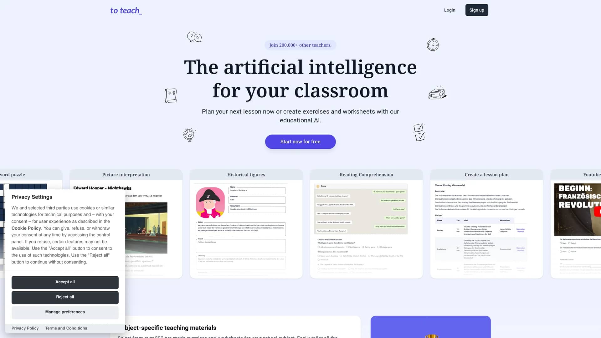 to-teach-ai homepage