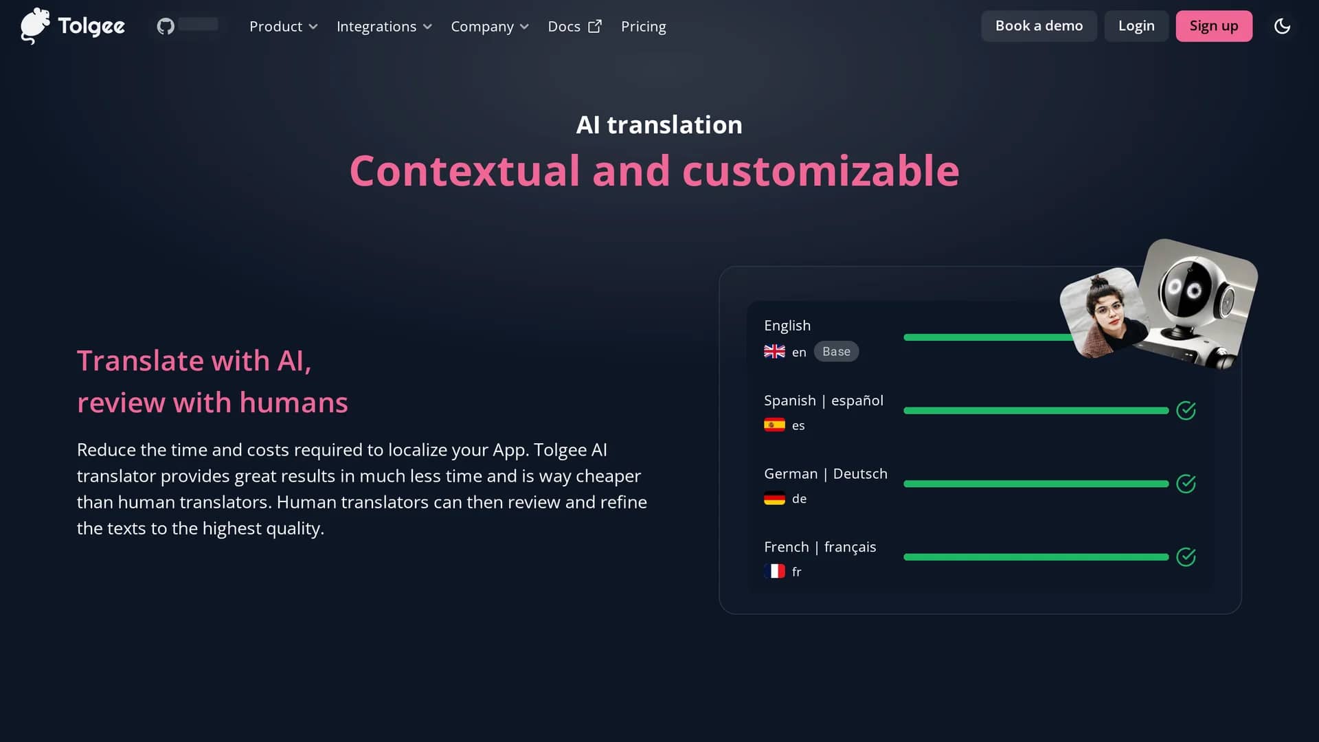 tolgee-ai-translator homepage