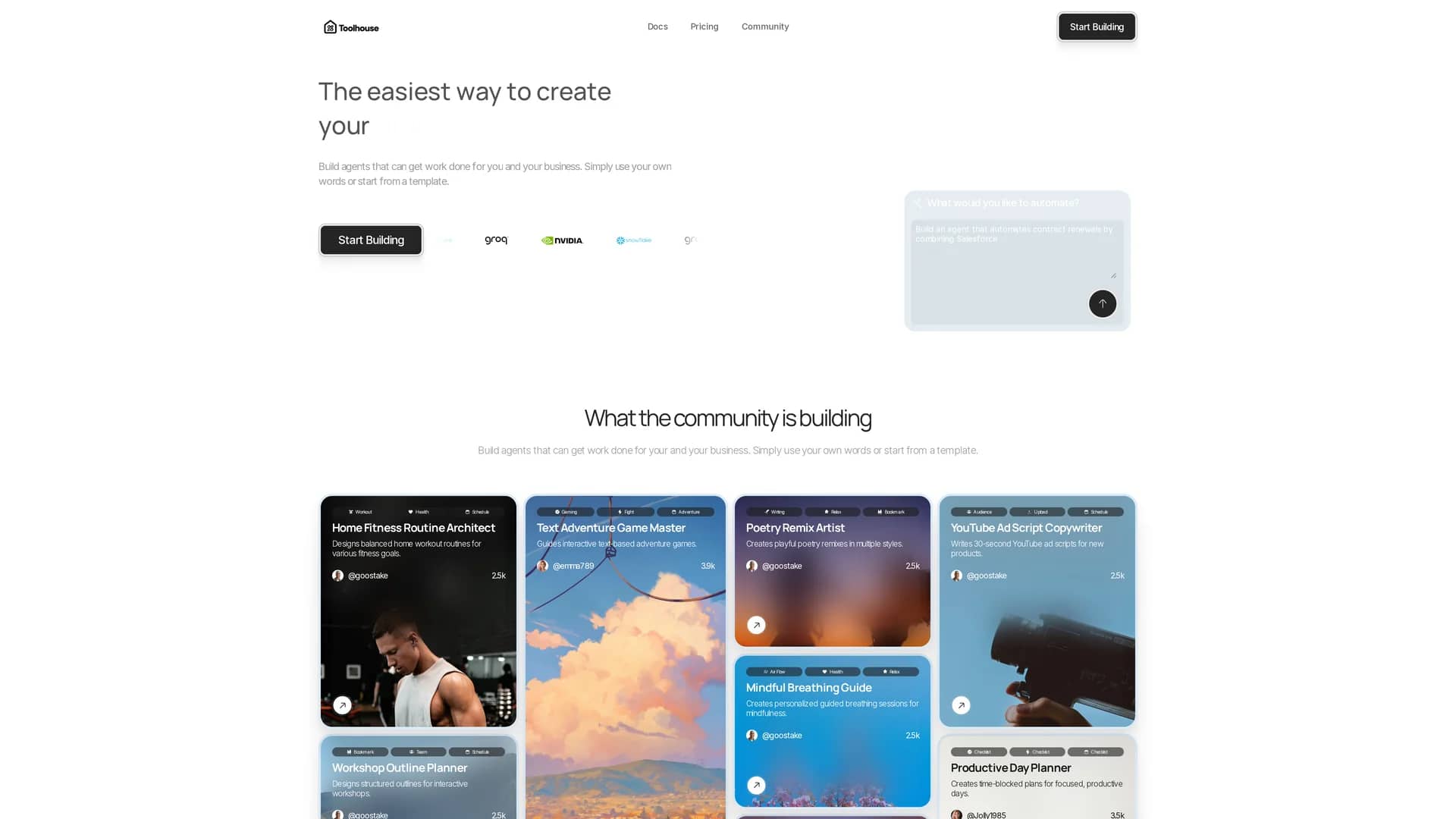 toolhouse homepage