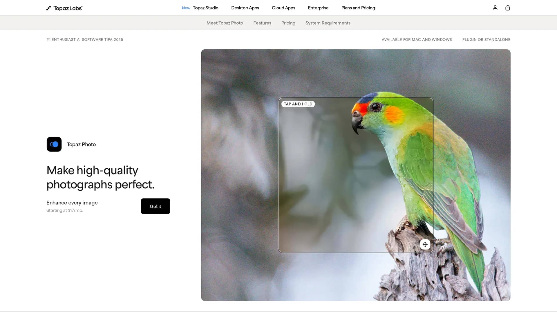 topaz-photo-ai homepage