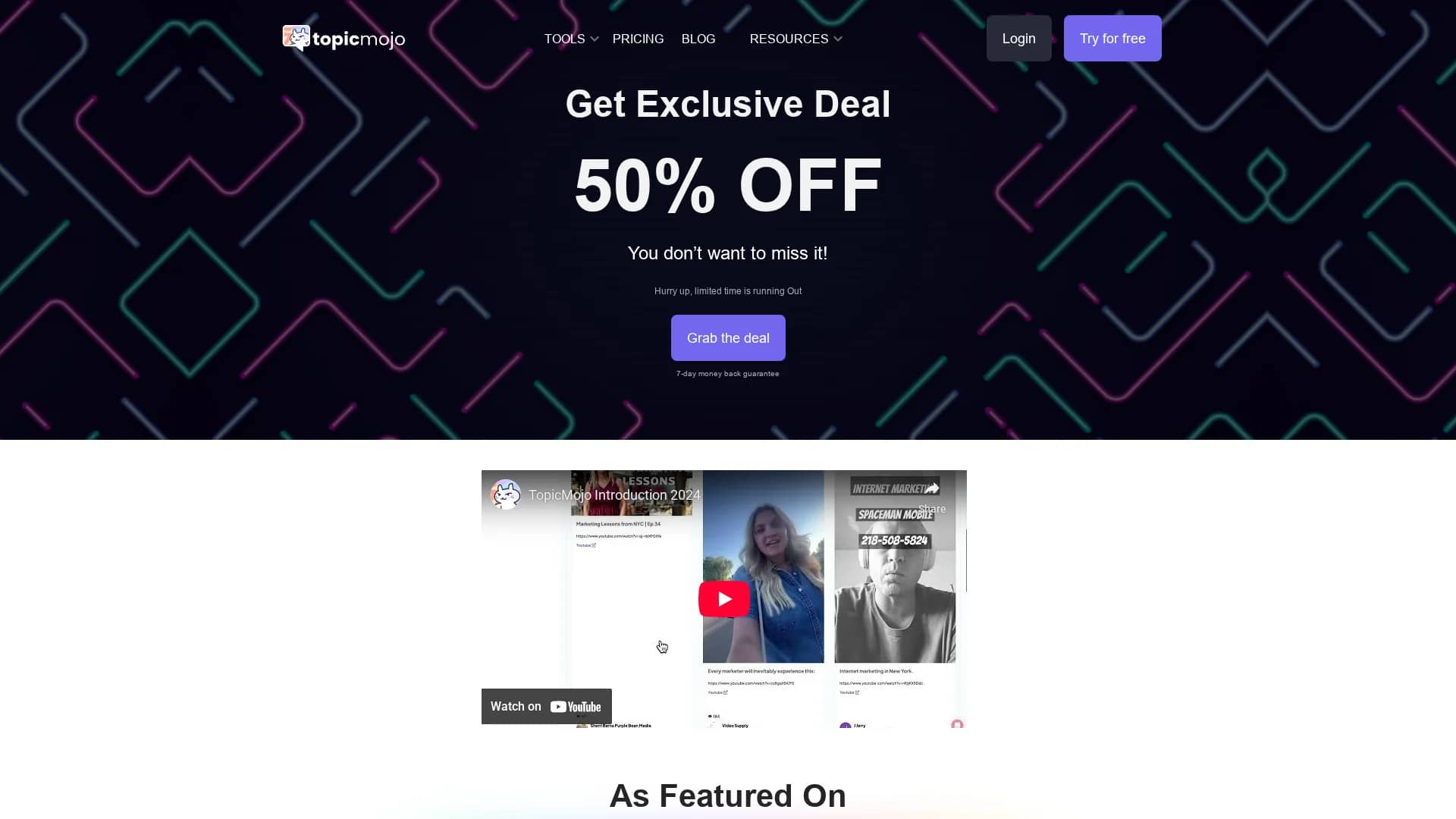 topicmojo homepage