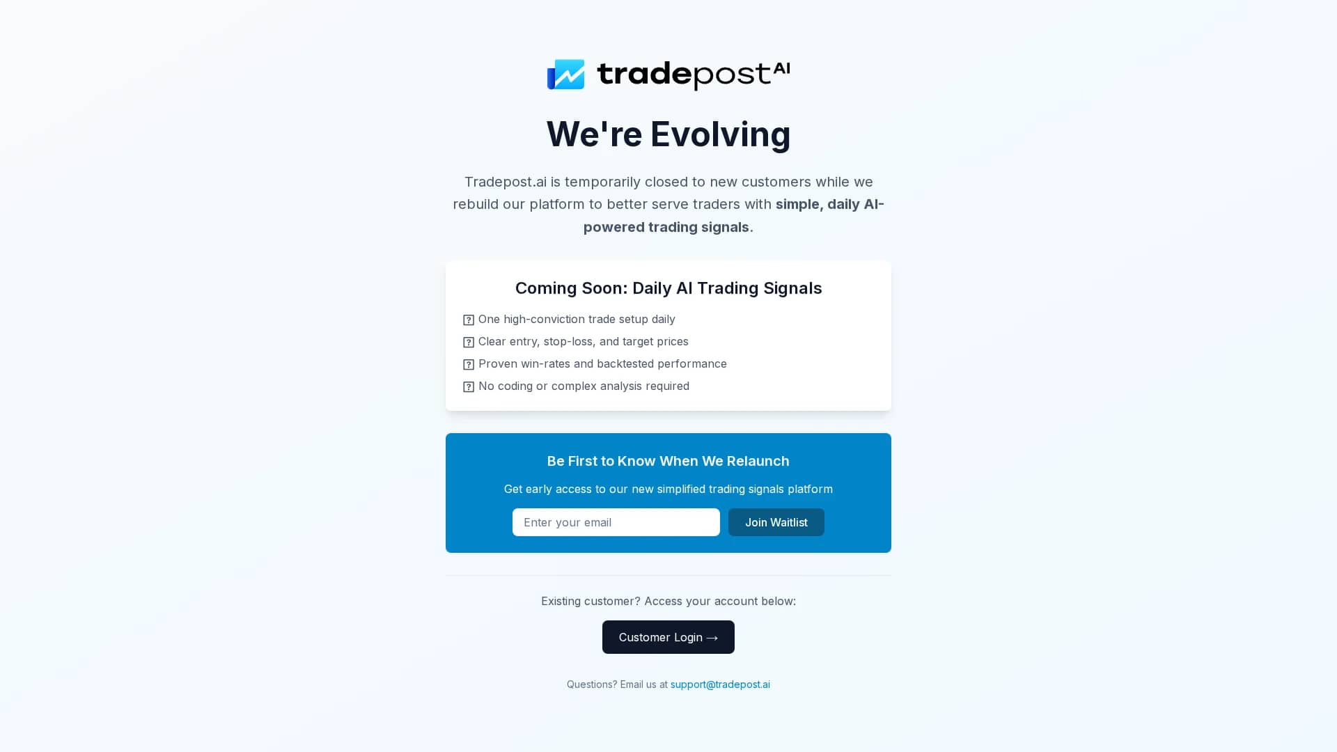 tradepost-ai homepage