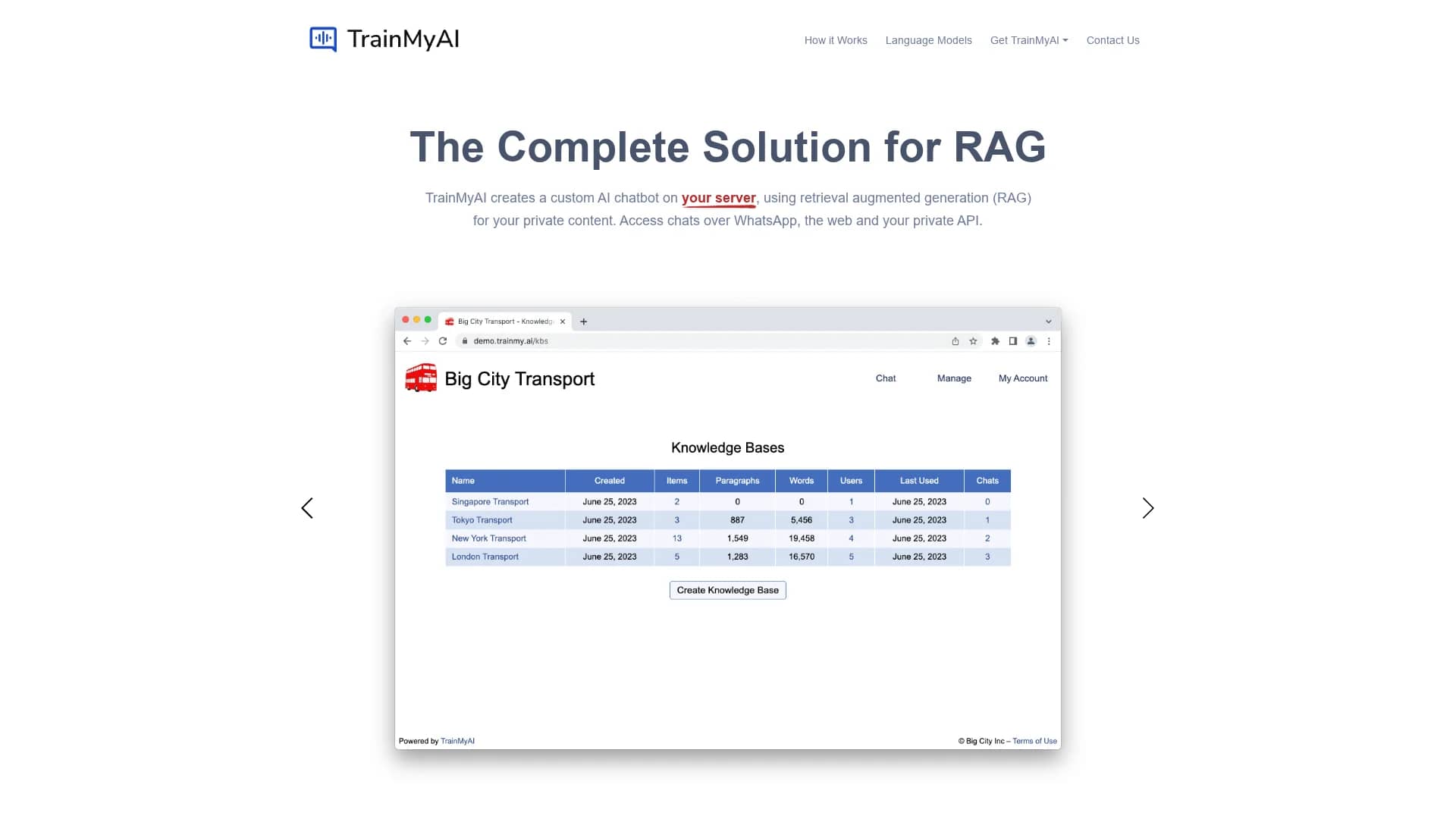 trainmyai homepage