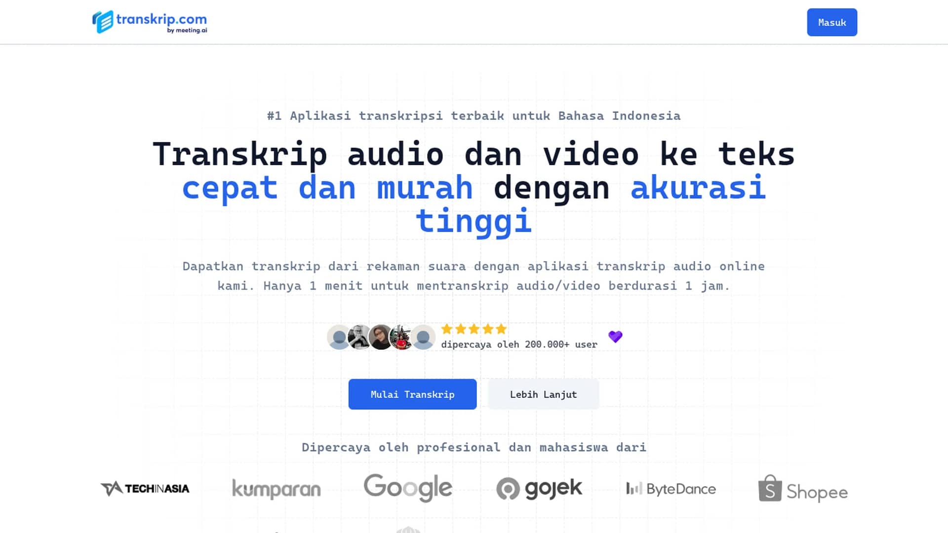 transkrip-xyz homepage
