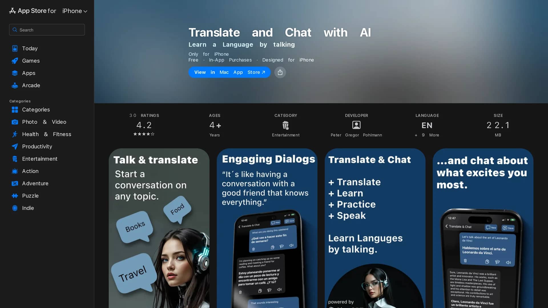 translate-chat-with-ai homepage