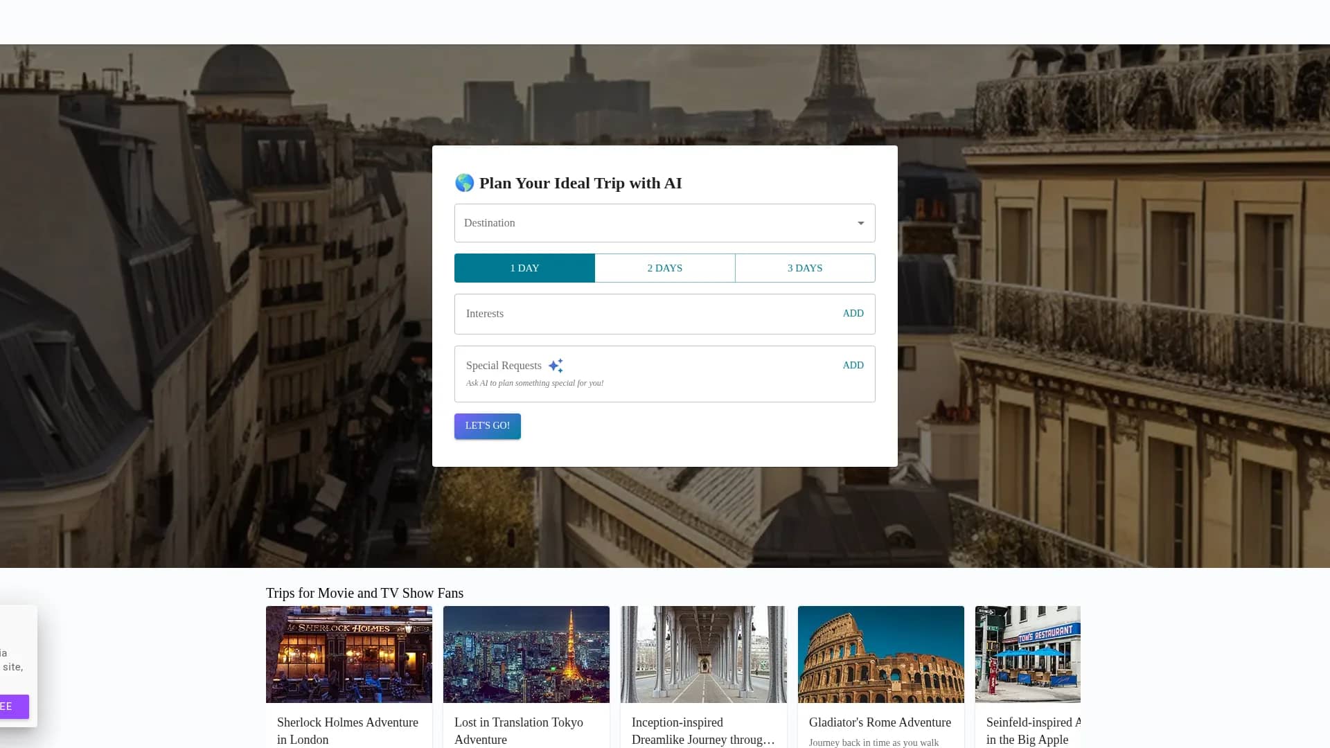 tripmix-ai homepage