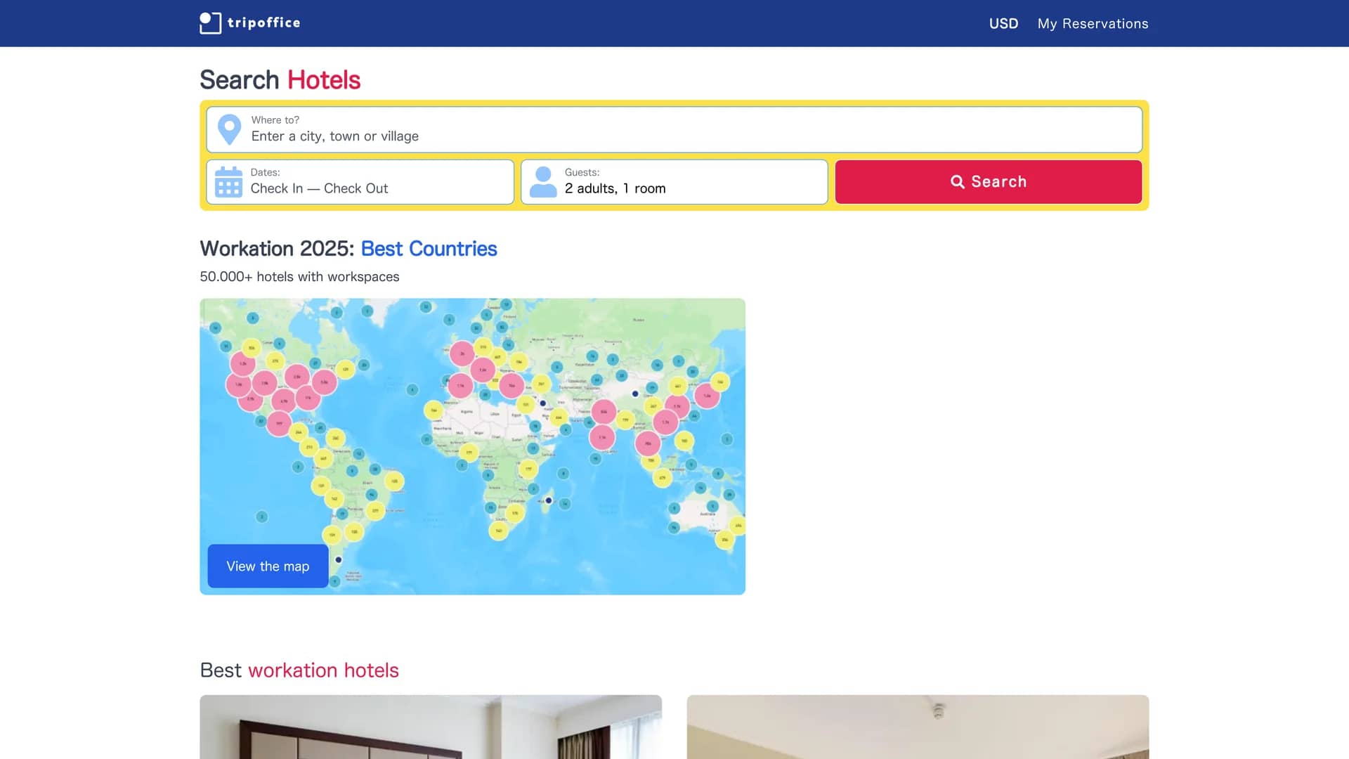 tripoffice-com homepage