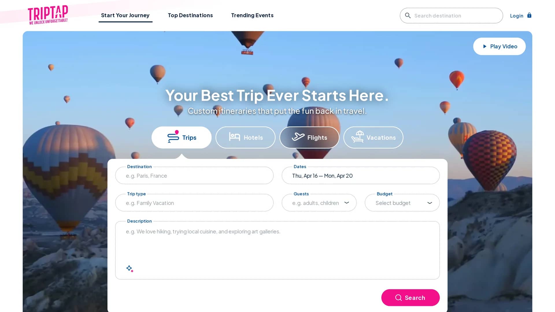 triptap homepage