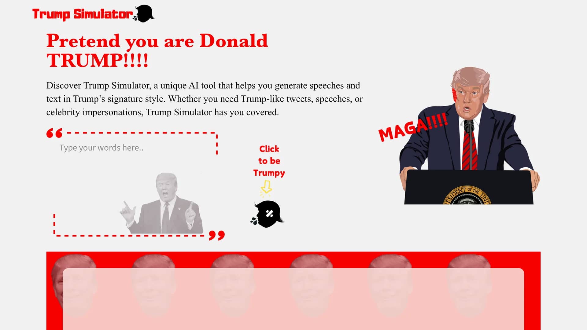 trump-simulator homepage