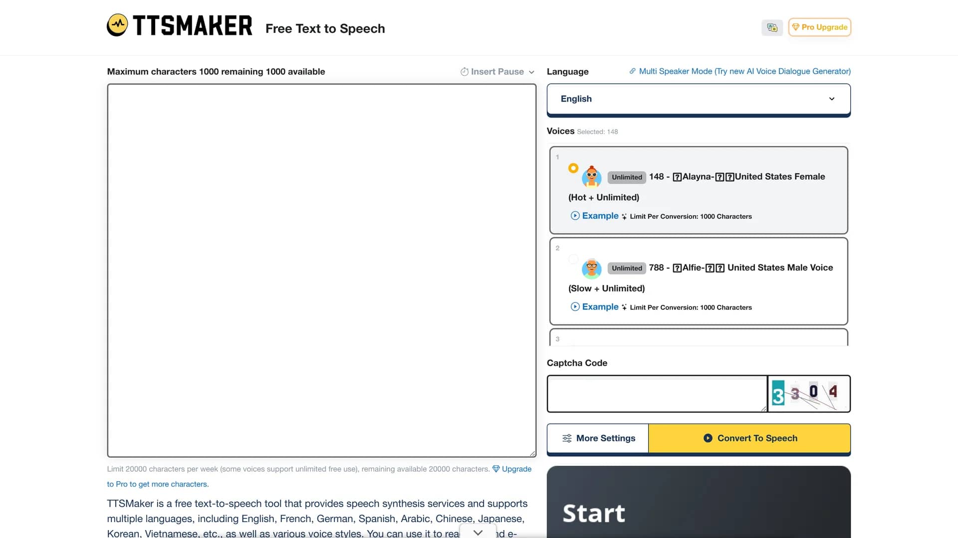 ttsmaker homepage