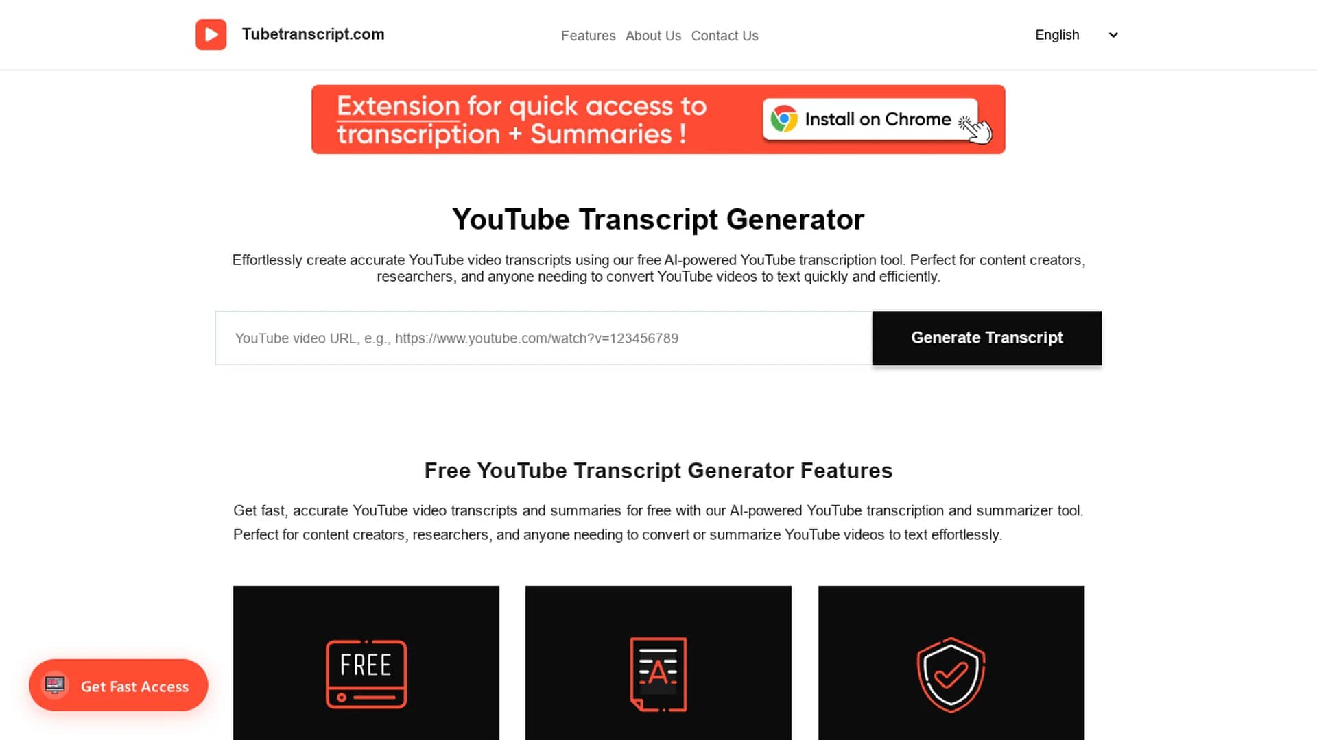 tube-transcript homepage