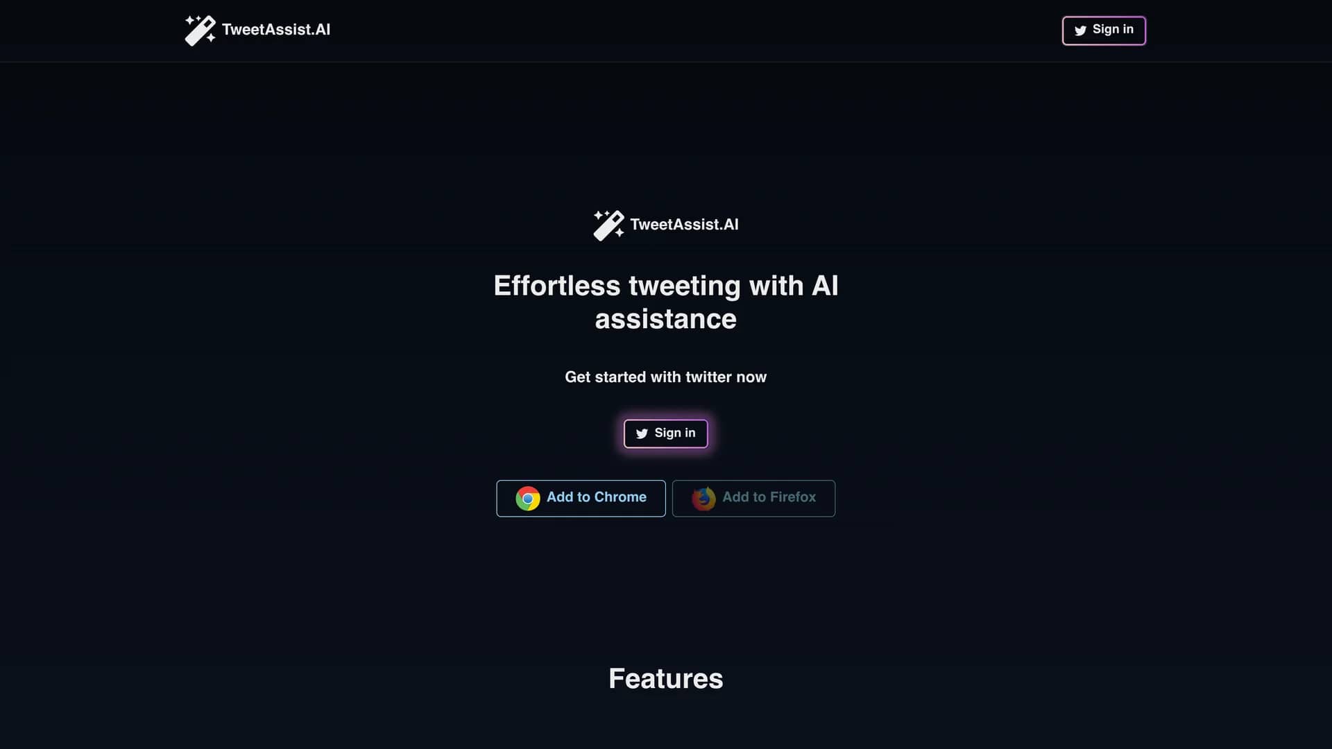 tweet-assist-app homepage
