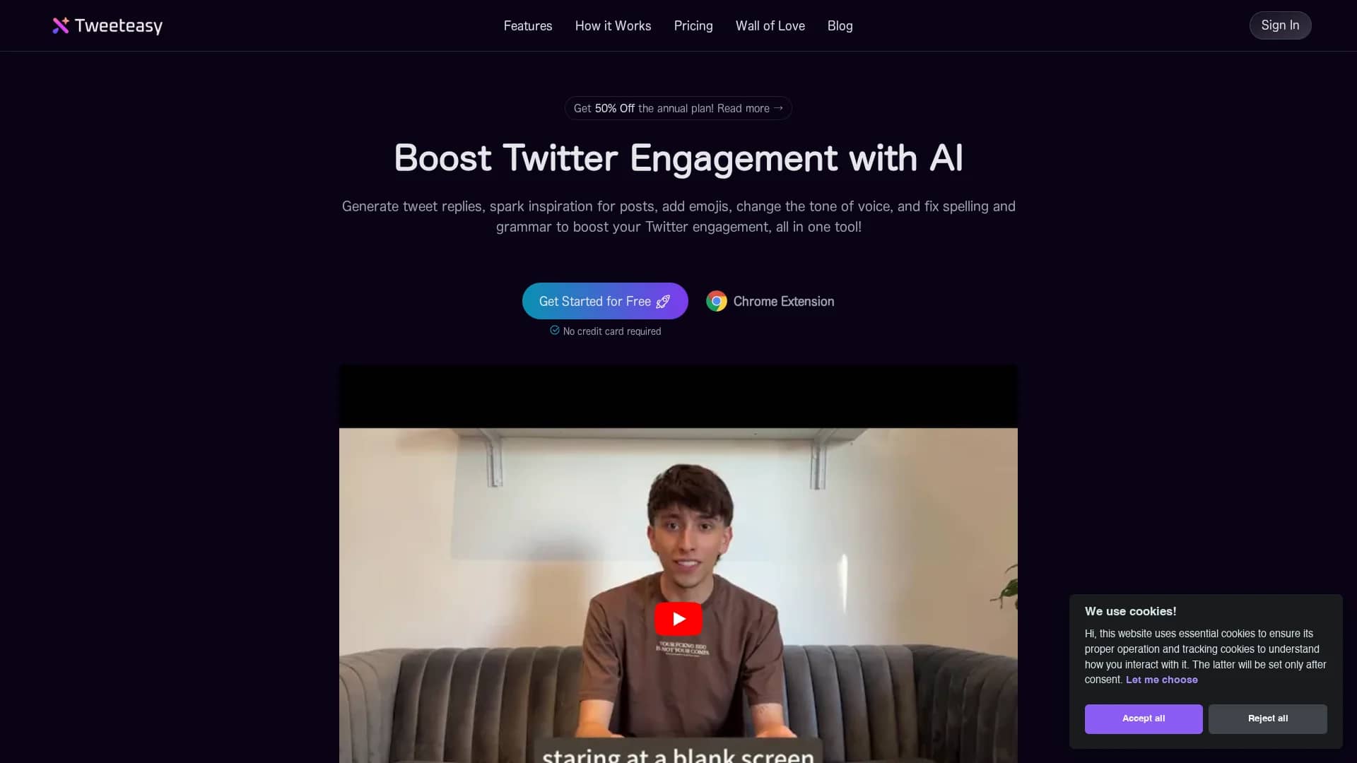tweeteasy homepage